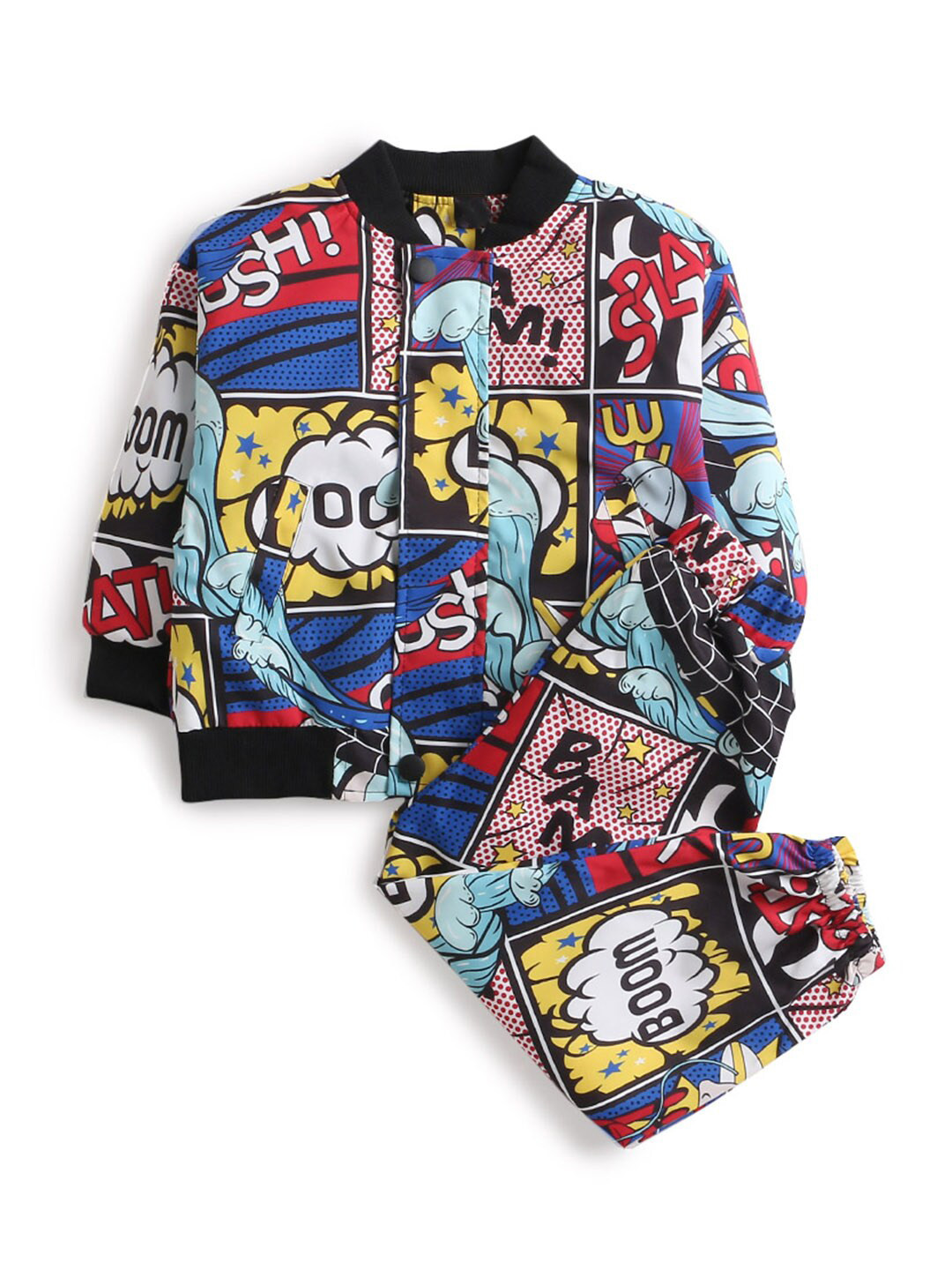 

Hopscotch Boys Red & Black Printed Clothing Set