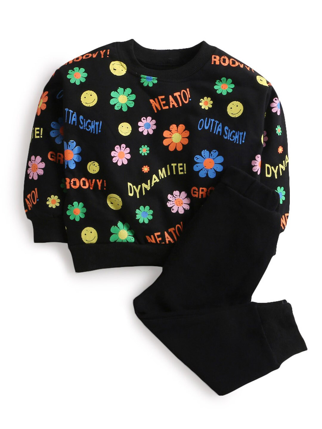

Hopscotch Boys Black & Yellow Printed T-shirt with Trousers