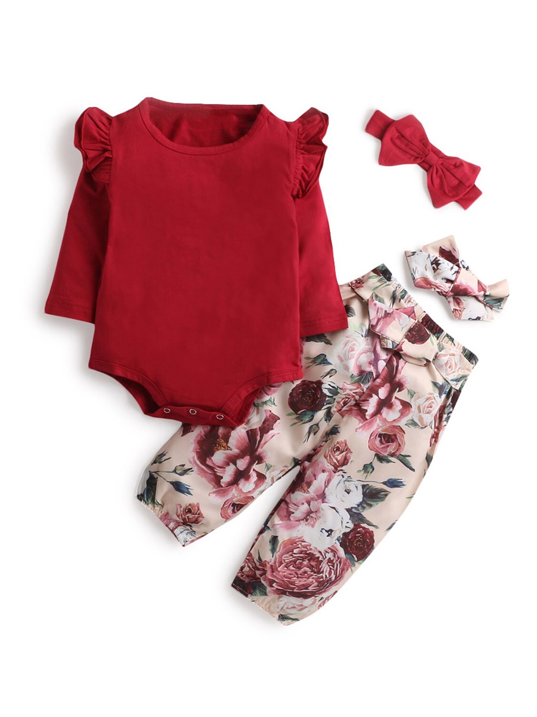 

Hopscotch Girls Red & Beige Clothing Set