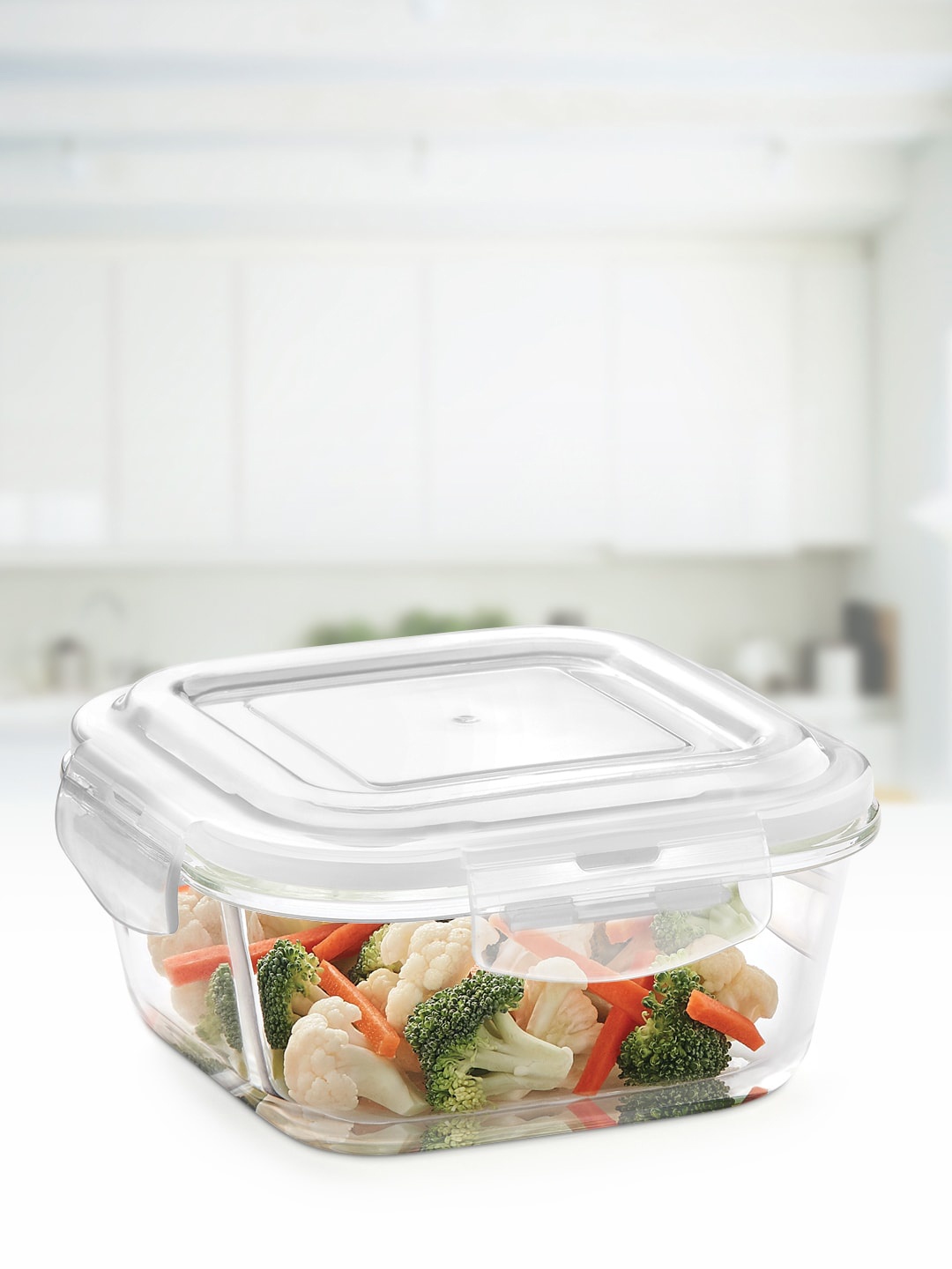 

BOROSIL Transparent Glass Storage Container With Air Tight Lid-520ml