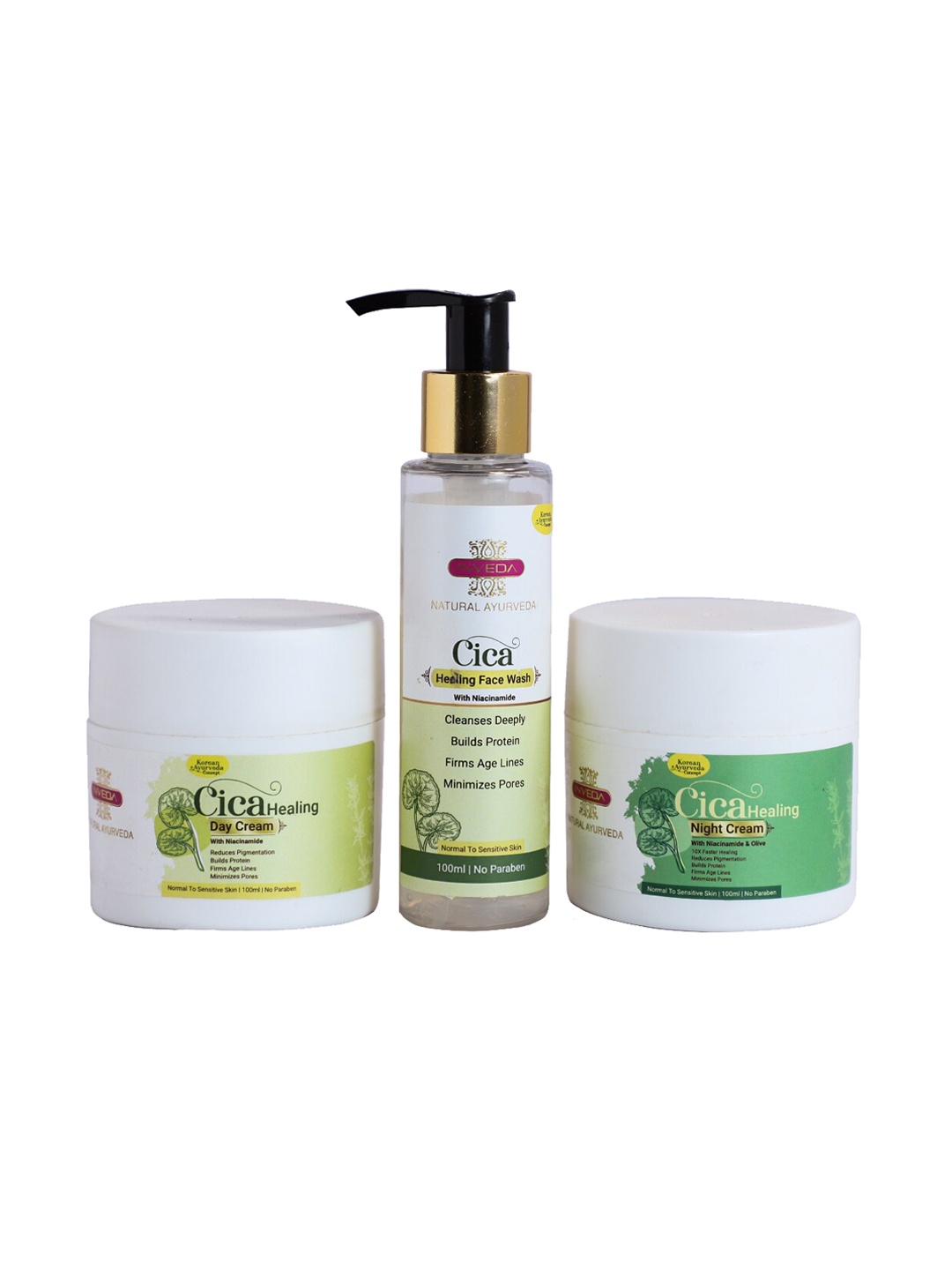 

Inveda Healing Korean Skincare Kit with Cica & Niacinamide for Clear & Glass Skin, White