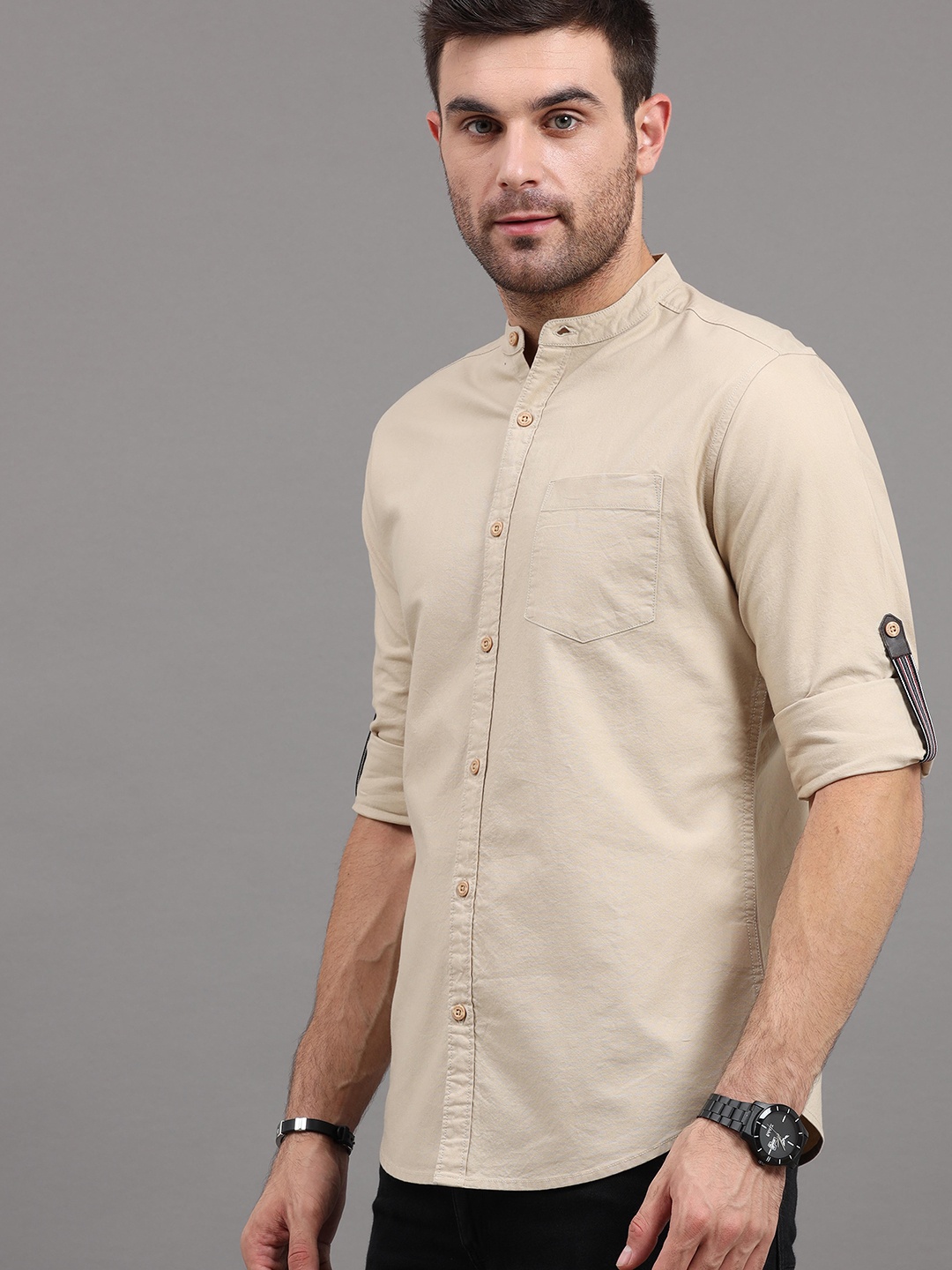 

HERE&NOW Men Beige Slim Fit Casual Shirt