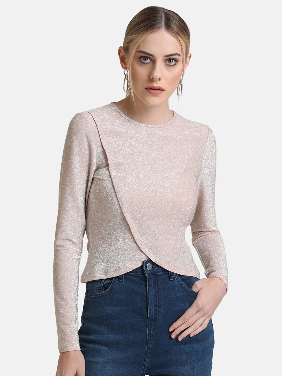 

Kazo Pink Knitted Wrap Top