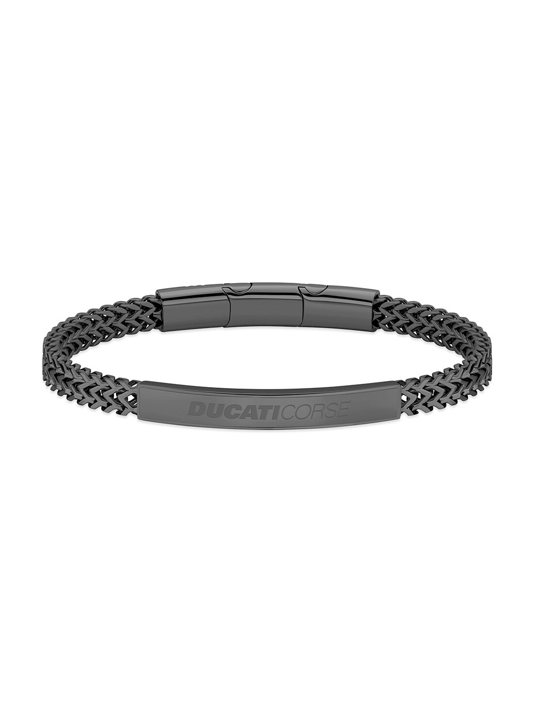 

DUCATI CORSE Men Grey Textured Cuff Bracelet