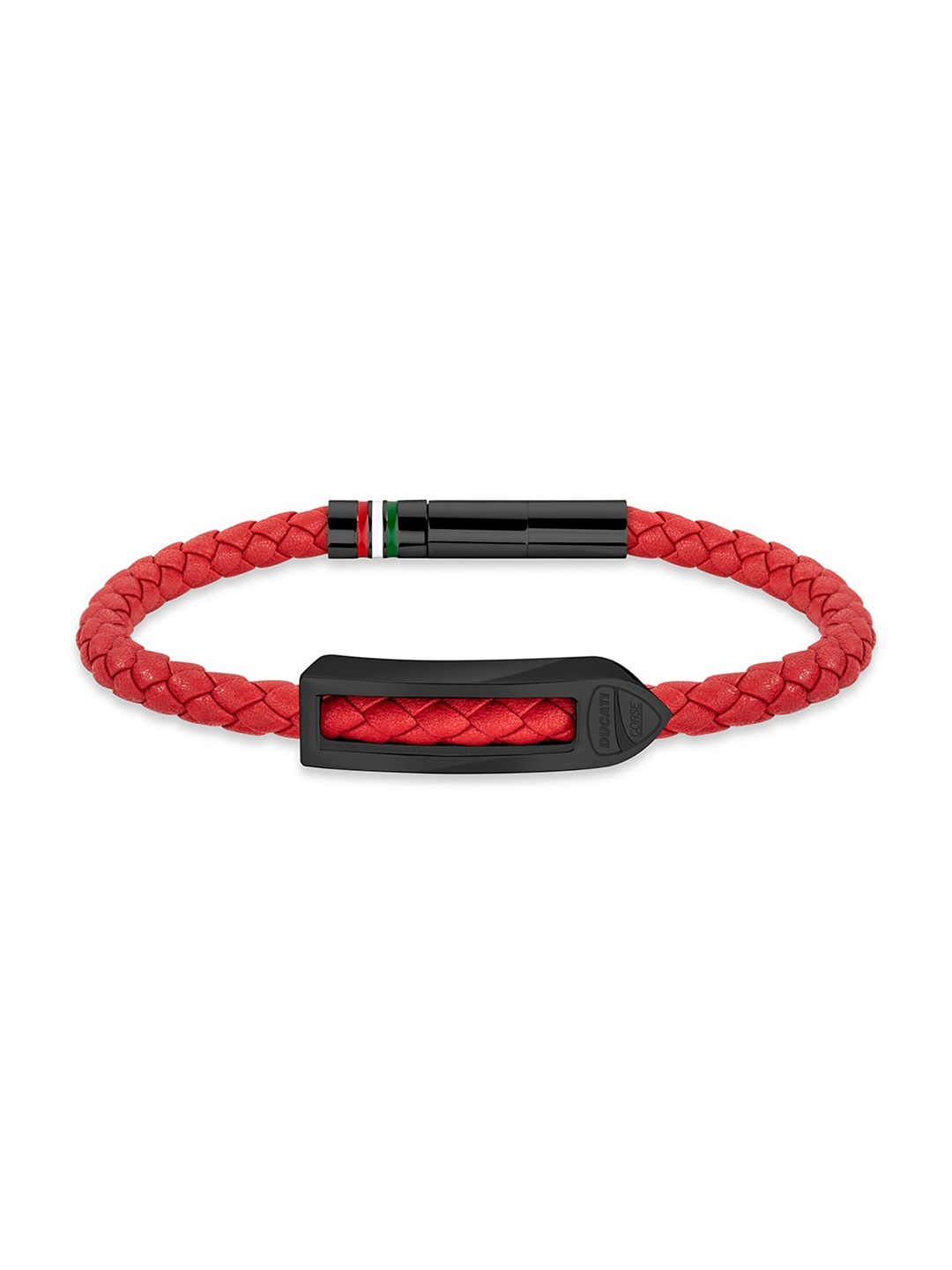 

DUCATI CORSE Men Black & Red Cuff Bracelet