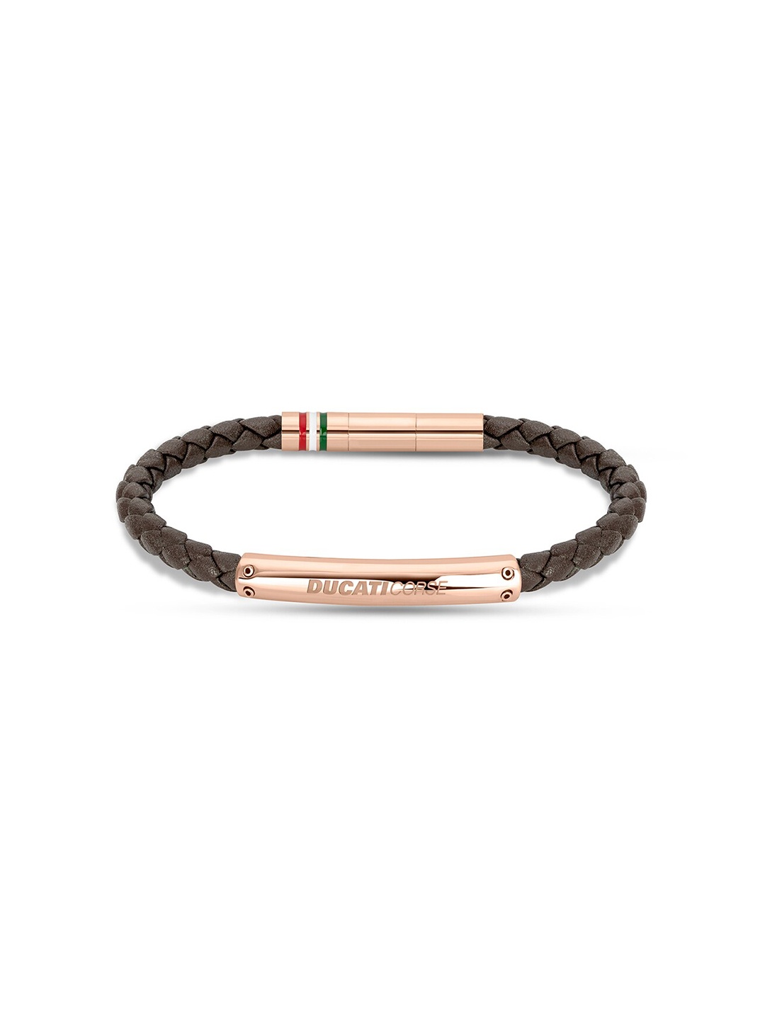 

DUCATI CORSE Men Gold-Toned & Brown Braided Bracelet