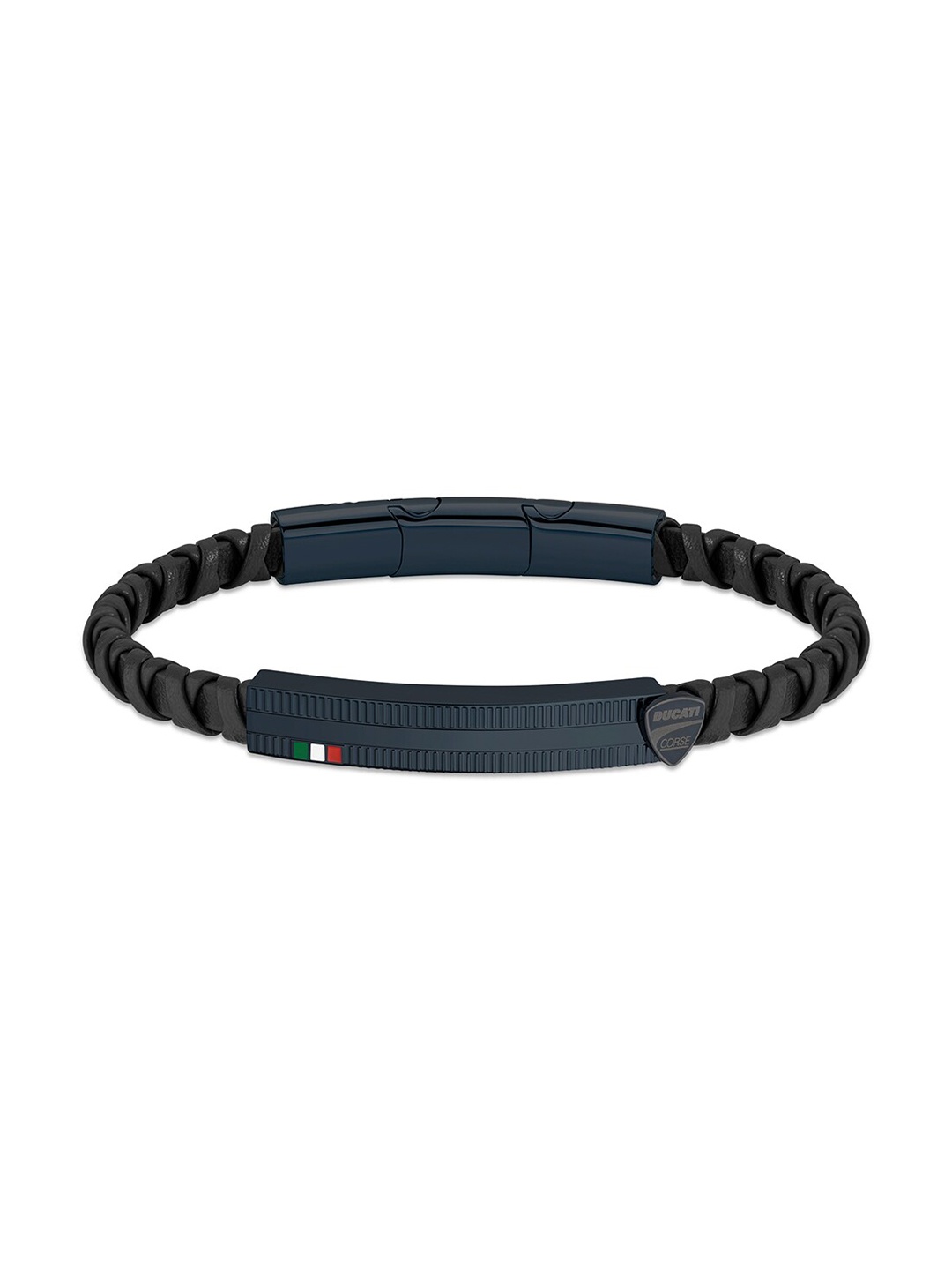 DUCATI CORSE Men Black & Blue Braided Bracelet