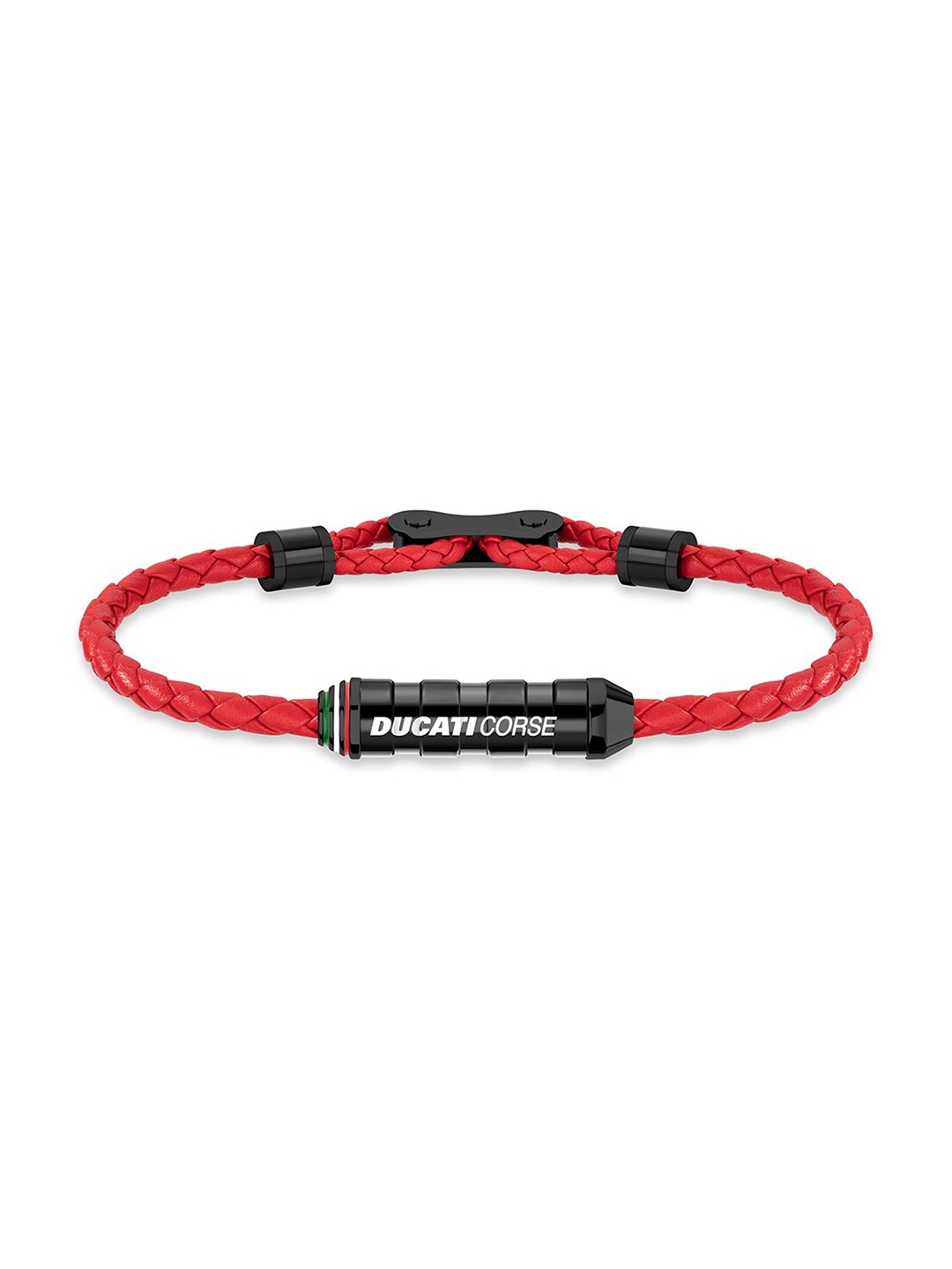 DUCATI CORSE Men Grey & Red Braided Bracelet