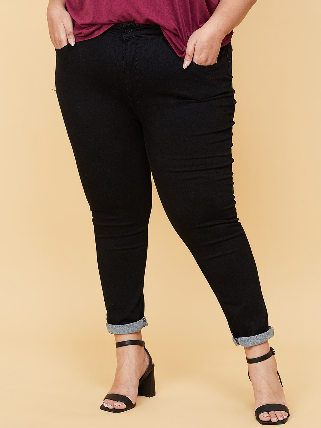 

max Plus Size Women Black Jeans