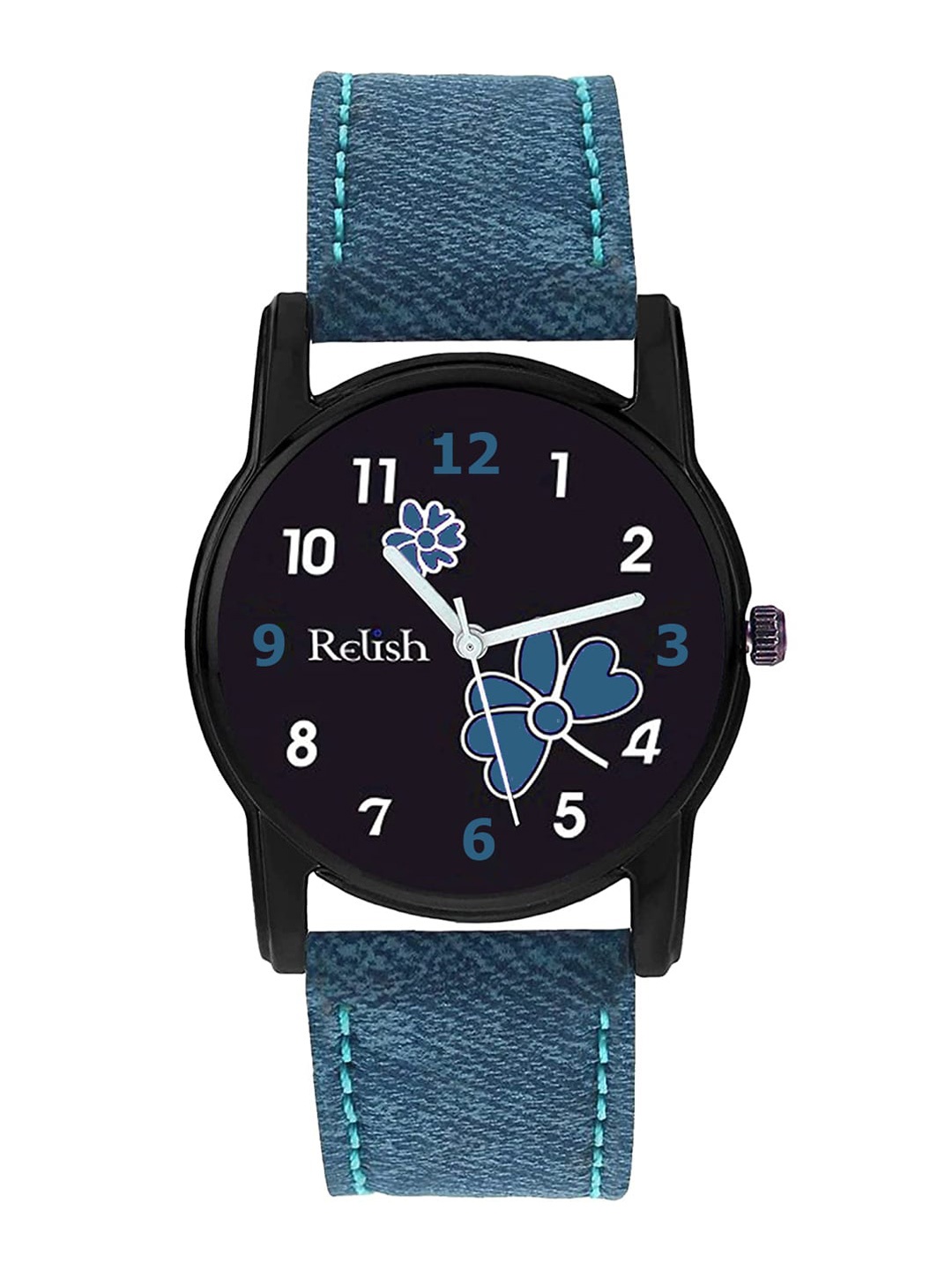 

Relish Women Black Printed Dial & Blue Straps Analogue Watch RE-L1158