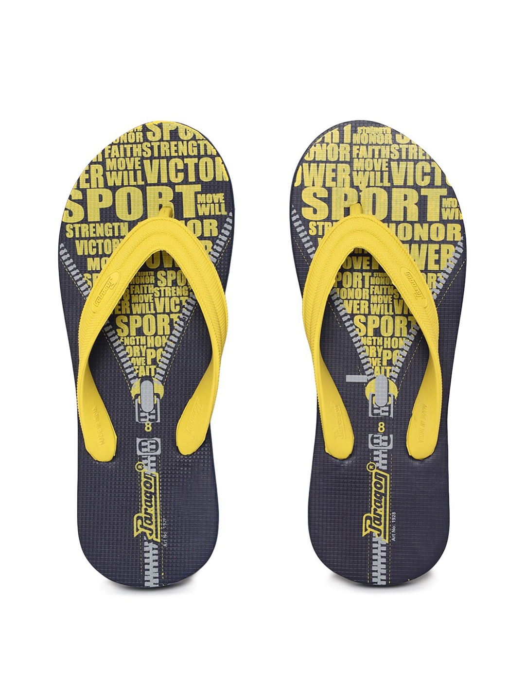 

Paragon Men Navy Blue & Yellow Printed Room Slippers