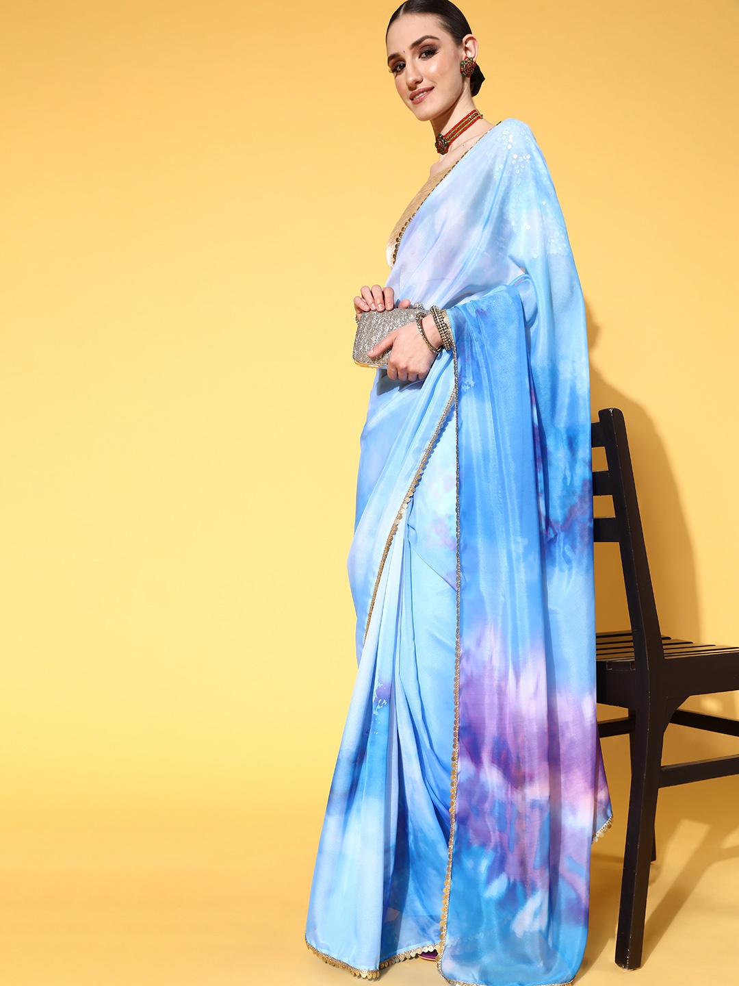 

Mitera Tie And Dye Saree, Blue