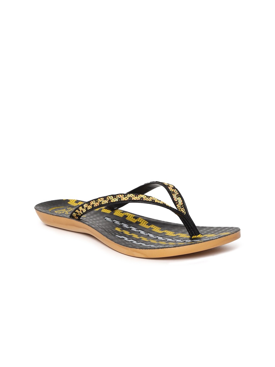

Paragon Women Black Printed T-Strap Flats