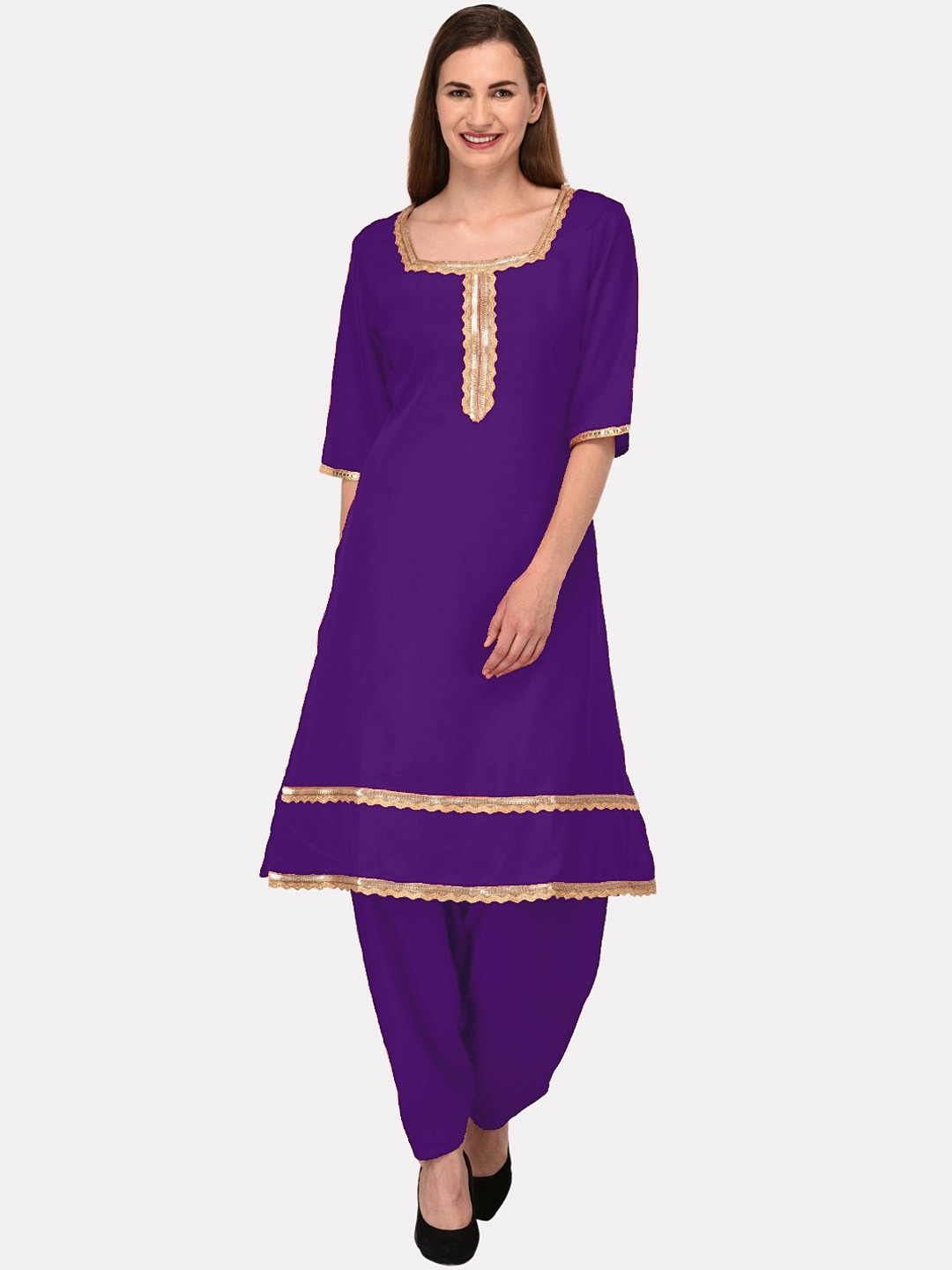 

KALINI Women Purple Gotta Patti Kurta
