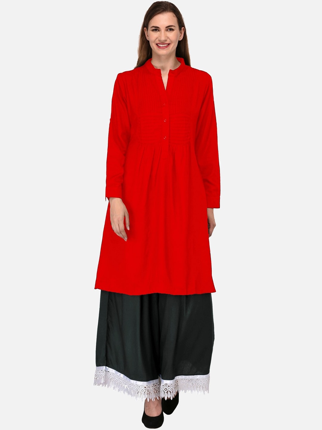 

KALINI Women Red Thread Work Kurta