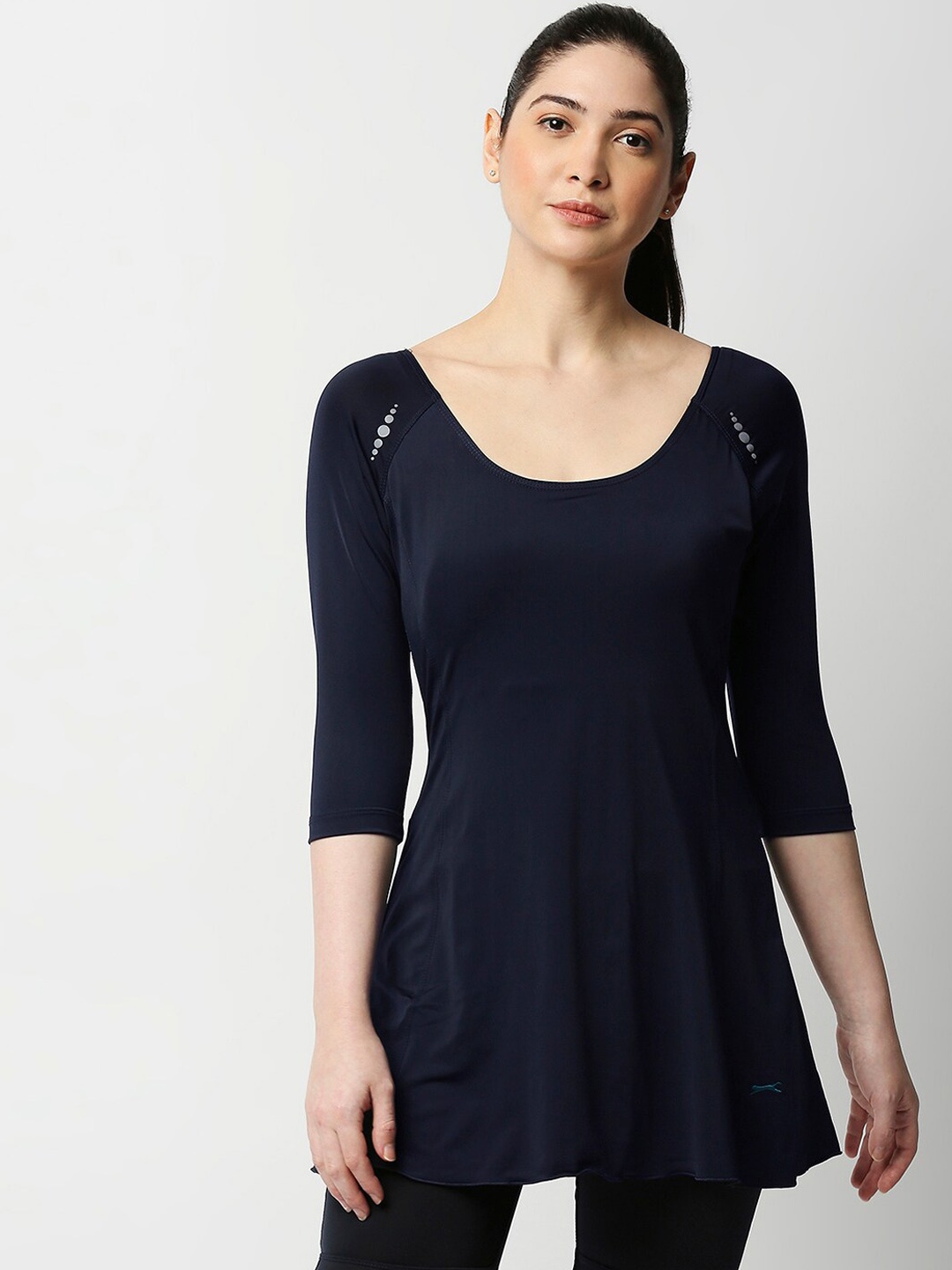 

Black Panther Navy Blue Solid Swimwear