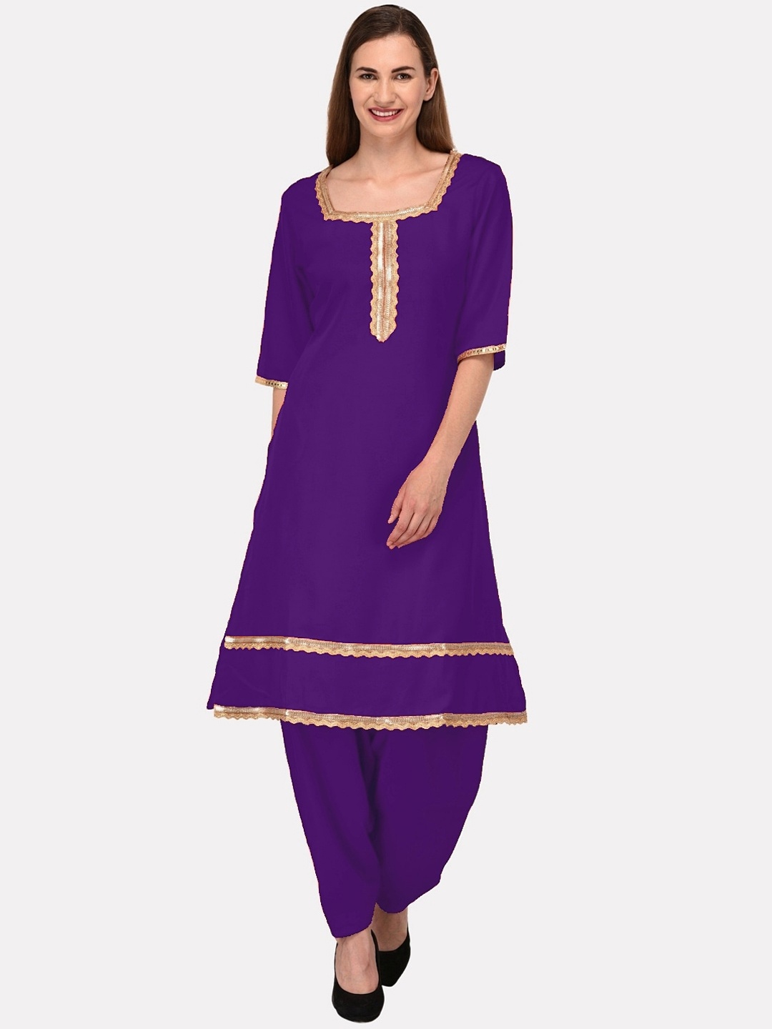 

KALINI Women Purple Gotta Patti Kurta