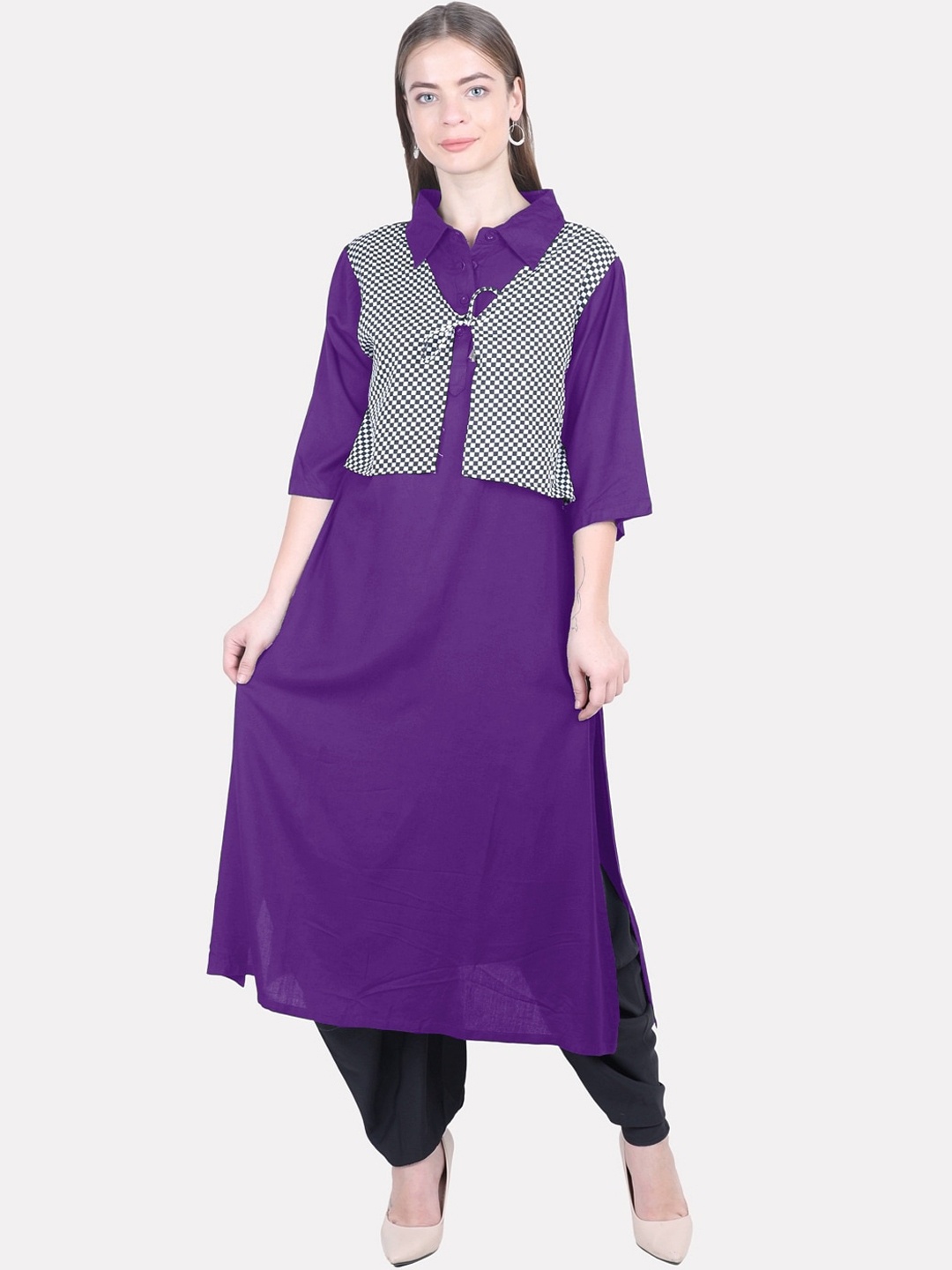 

KALINI Women Purple Pathani Kurta