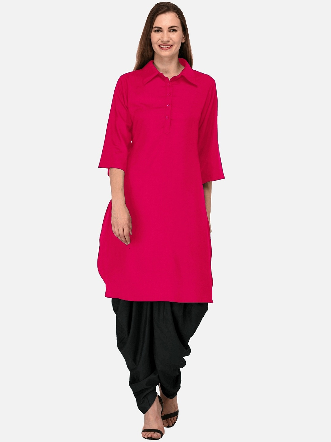 

KALINI Women Fuchsia Thread Work Pathani Kurta