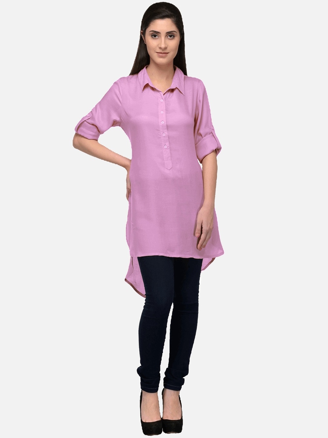 

KALINI Women Pink High Low Pathani Kurta