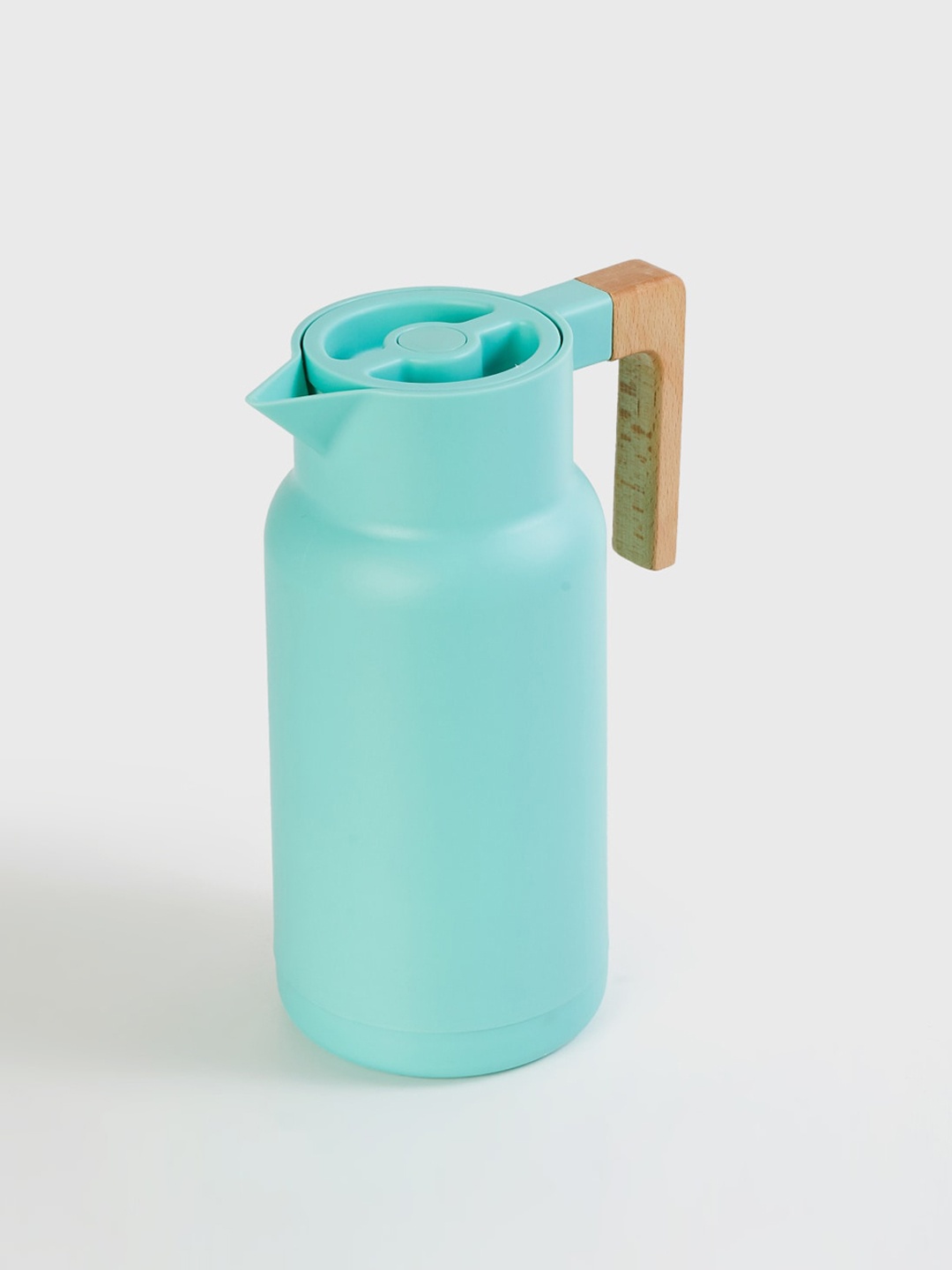 

Home Centre Blue Solid Stainless Steel Vacuum Jug with Wooden Handle