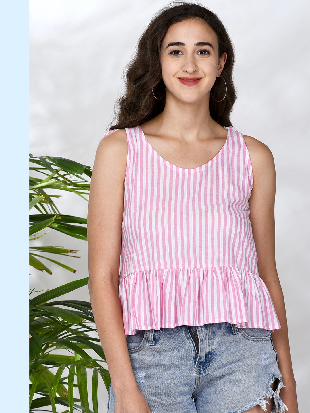 

CHIMPAAANZEE Pink Striped Top