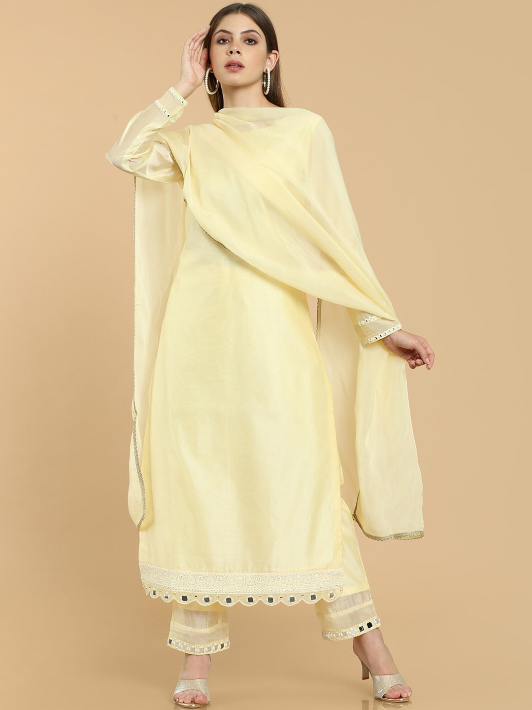 

Soch Women Yellow Kurta With Trousers & Dupatta