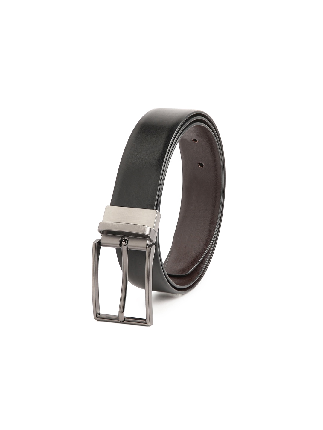 

CRUSSET Men Black Synthetic Leather Formal Reversible Belt