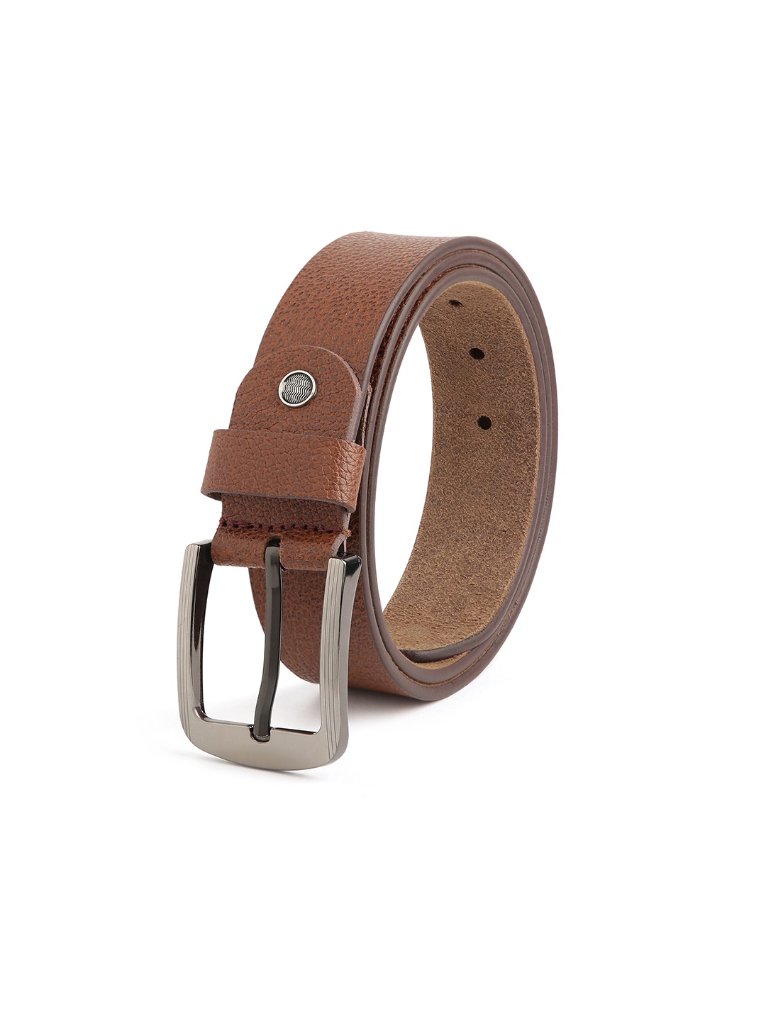 

CRUSSET Men Tan Leather Belt