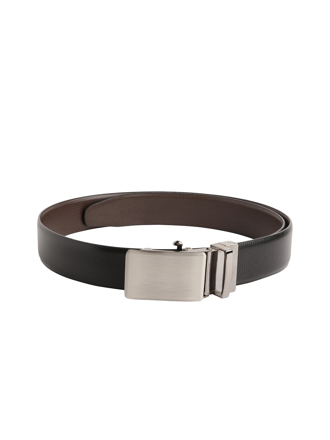 

CRUSSET Men Black & Brown Textured Reversible Formal Belt