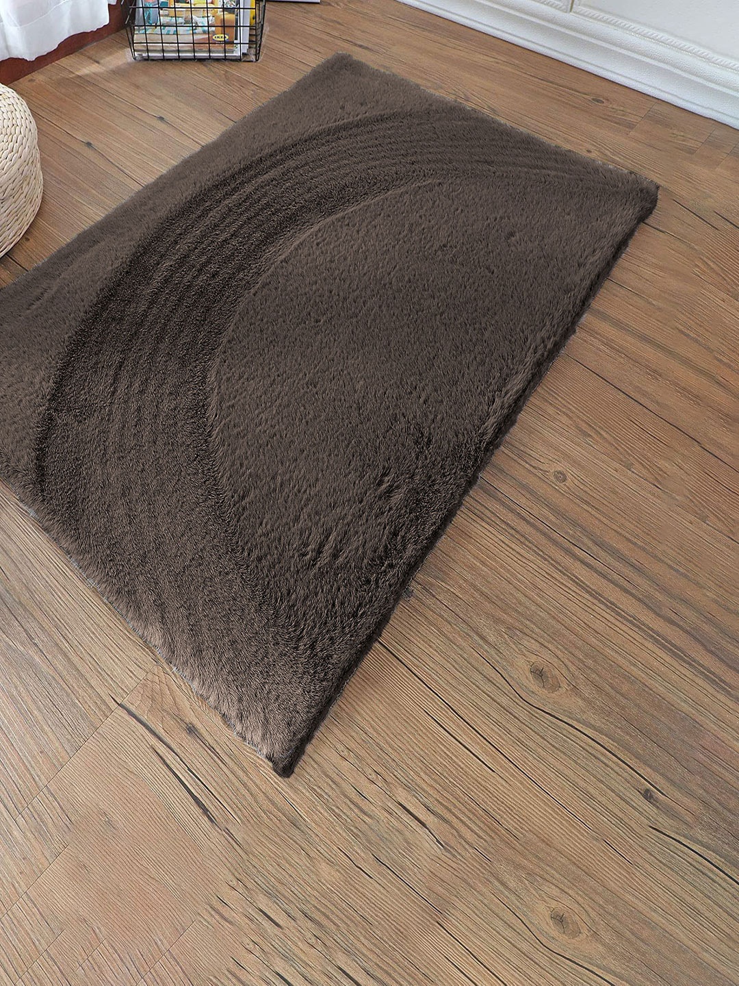 

LUXEHOME INTERNATIONAL Coffee Brown Solid Rectangle Anti-Skid Doormats