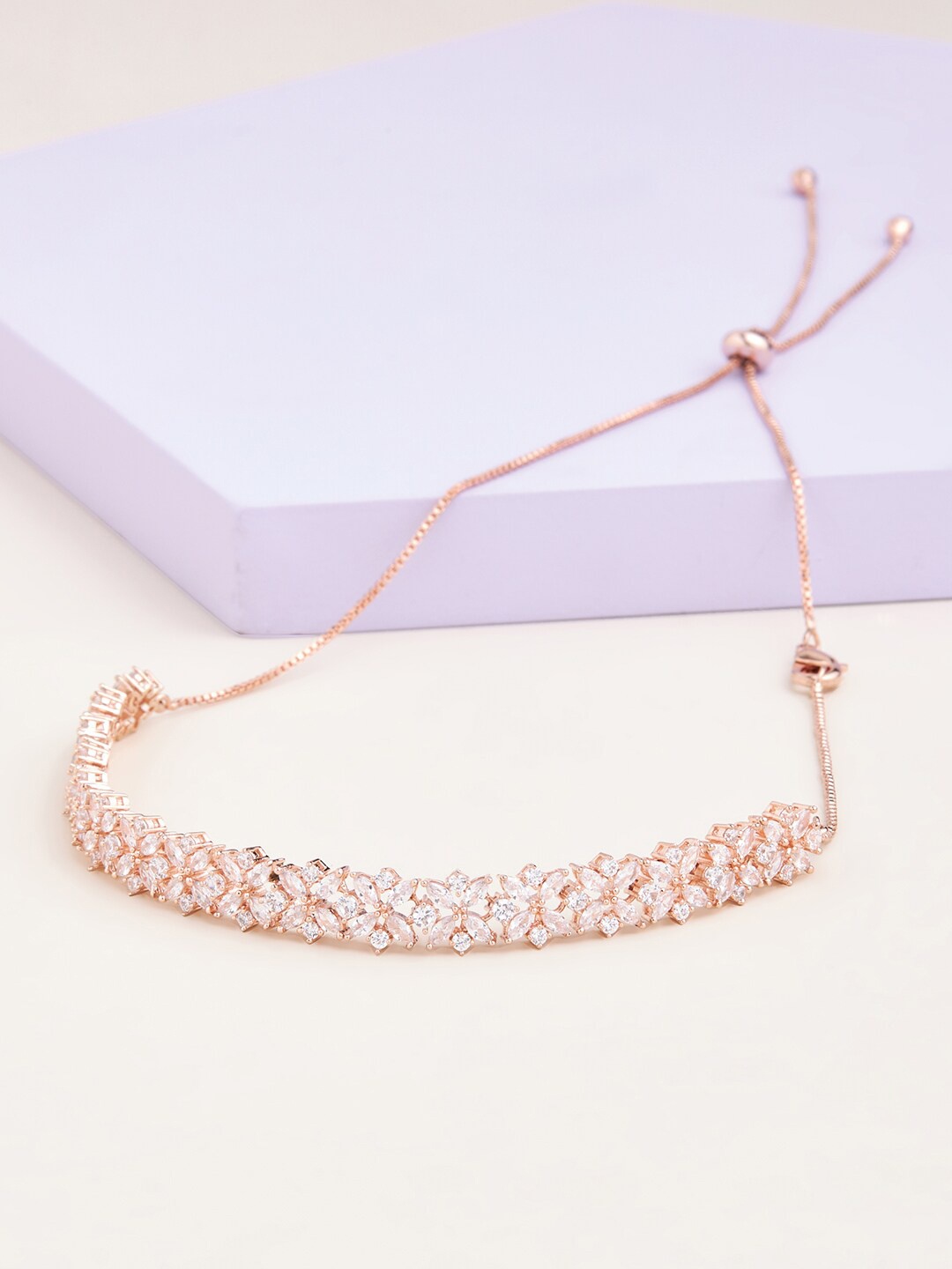 

Kushal's Fashion Jewellery Rose Gold-Plated & White Necklace