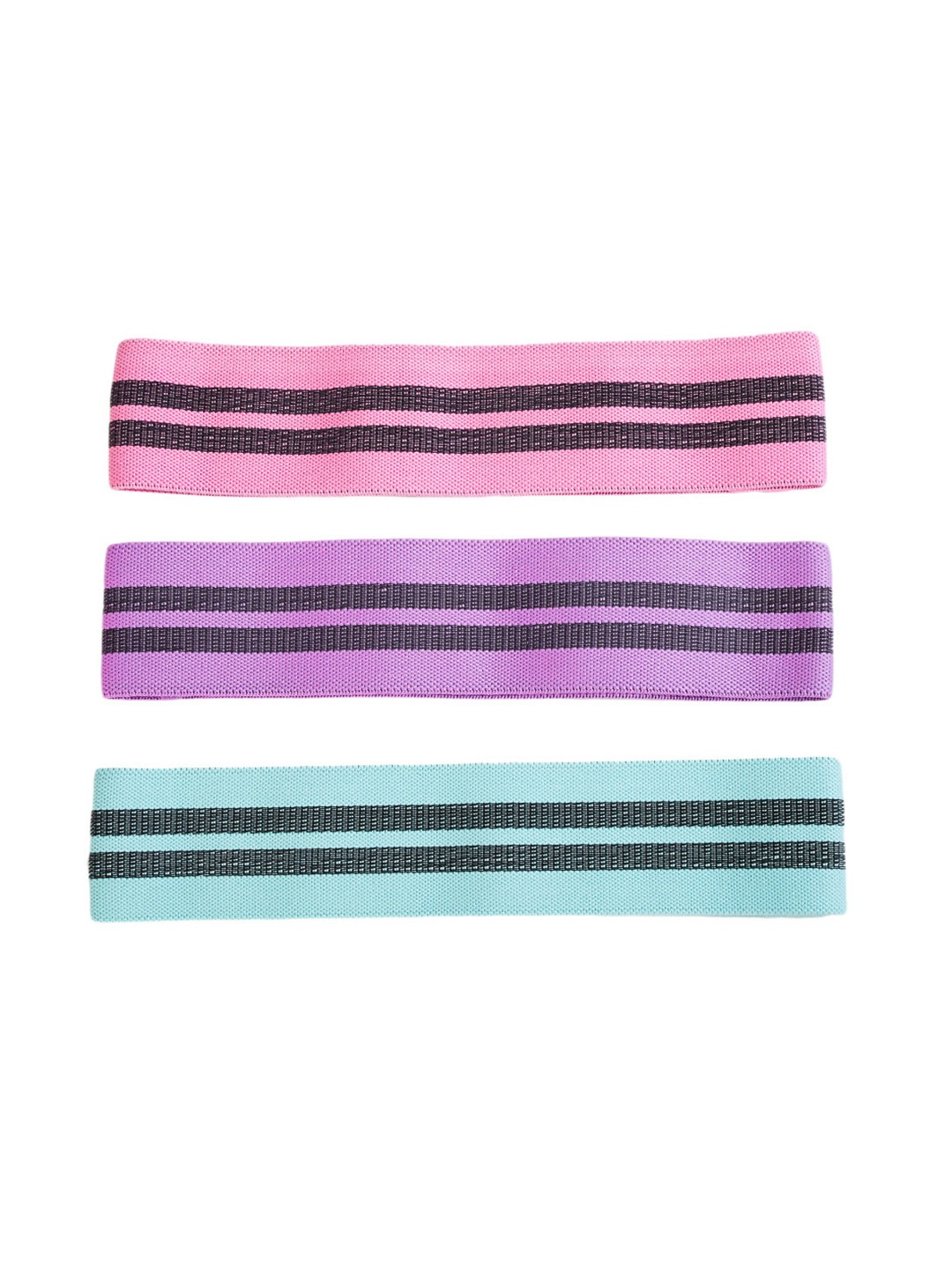 

Home Centre Pack of 3 Multicolored Corsica Get Fit Striped Fabric Loop Exercise Bands, Purple