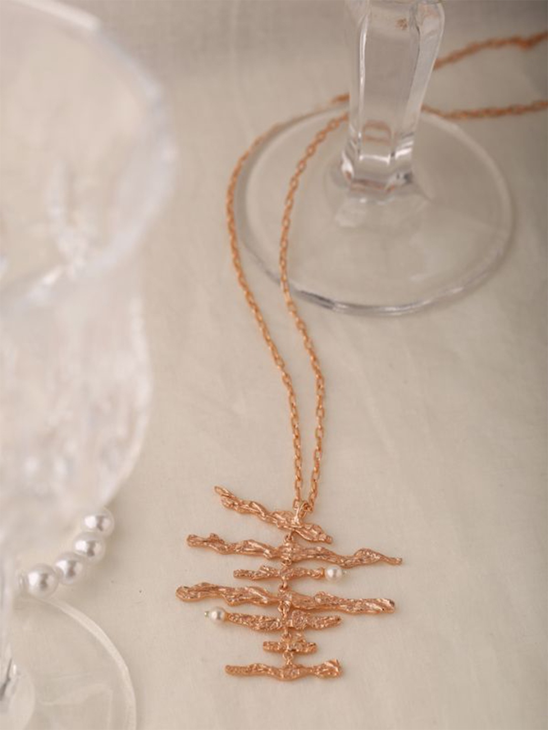 

Mitali Jain Rose Gold-Plated Brass Necklace