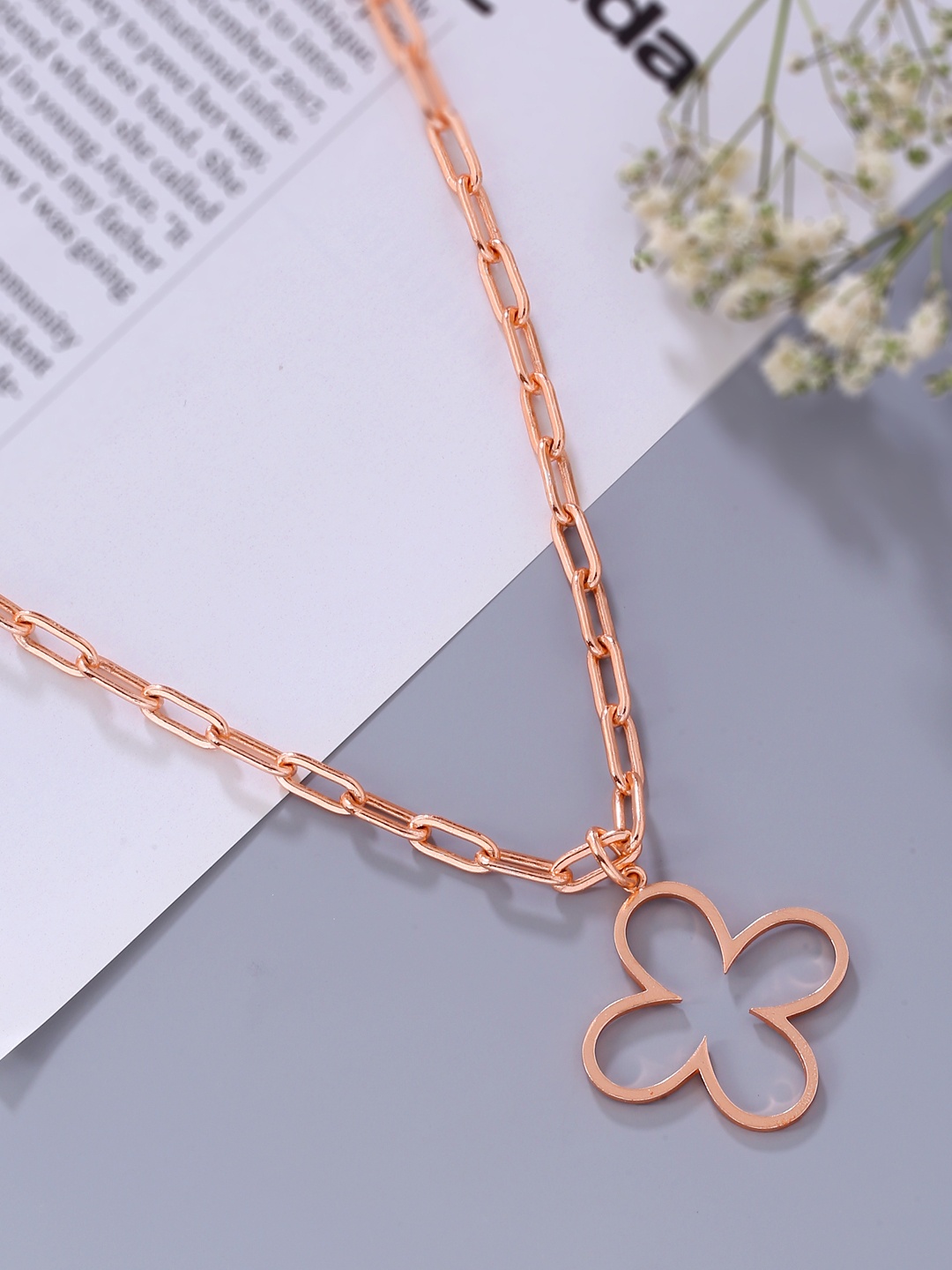 

Mitali Jain Rose Gold Brass Rose Gold-Plated Necklace