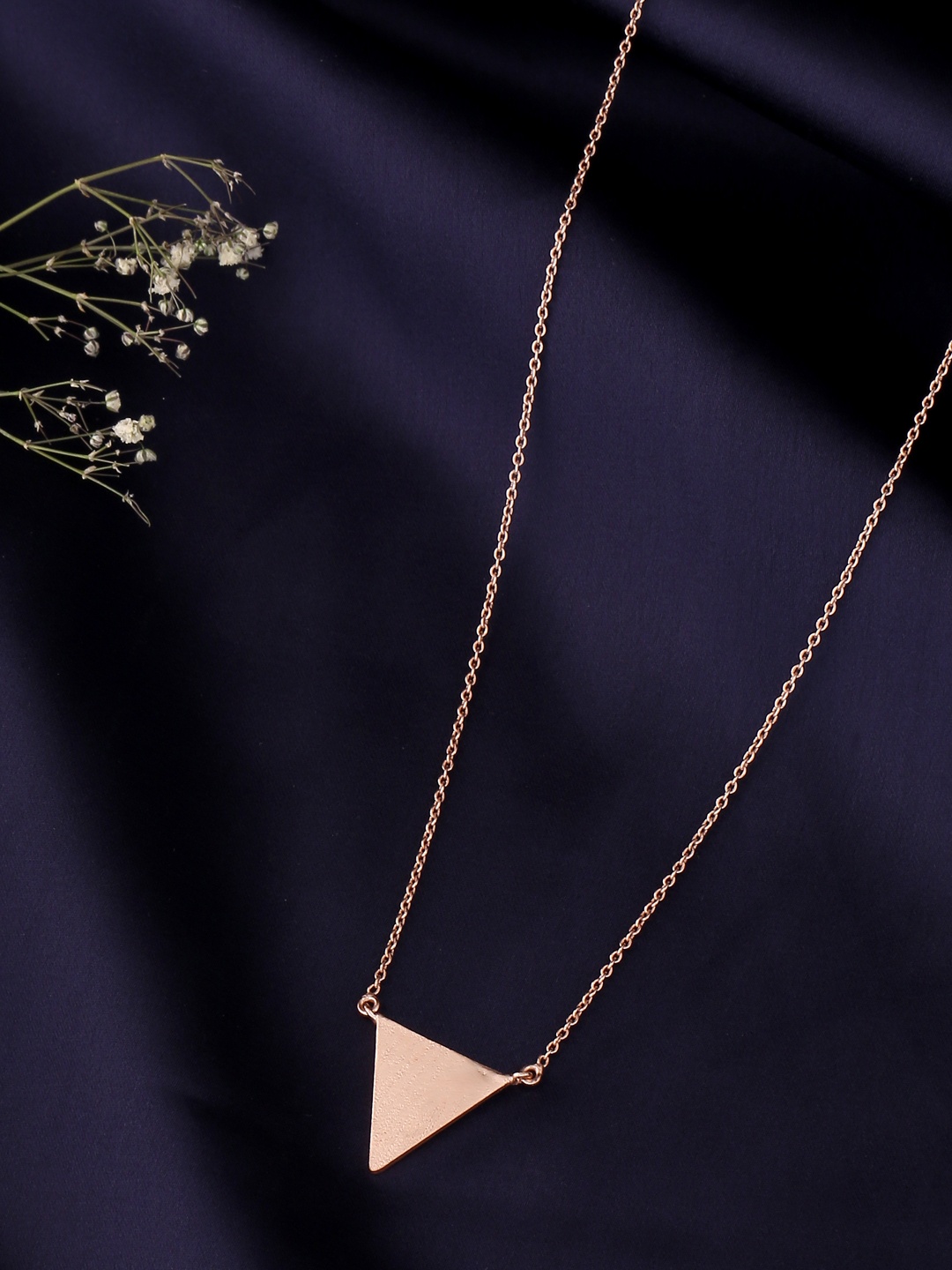 

Mitali Jain Women Brass Rose Gold-Plated Triangle Chain