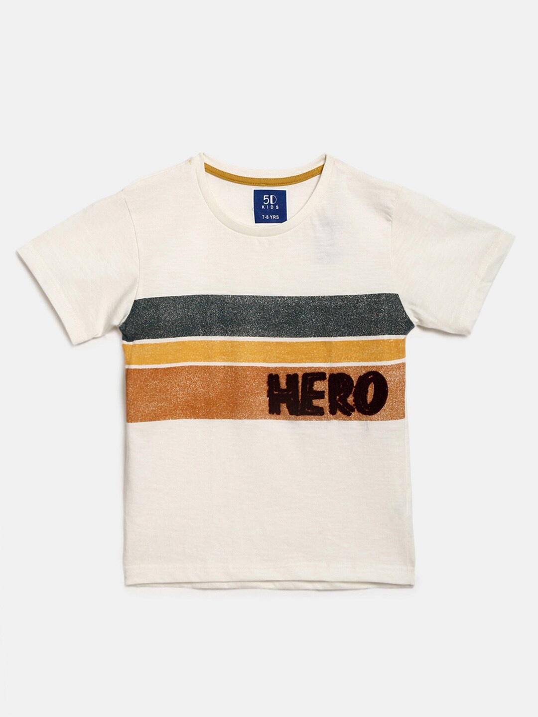 

V-Mart Kids Olive Green Colourblocked Cotton T-shirt