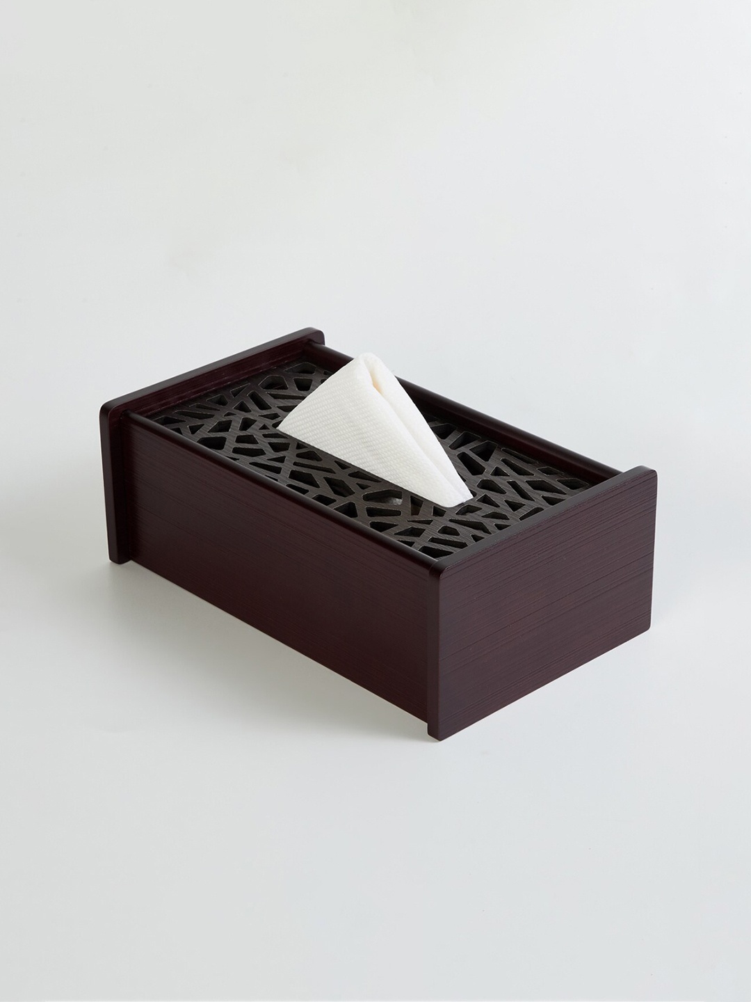 

Home Centre Brown Wooden Laser Cut Tissue Holder