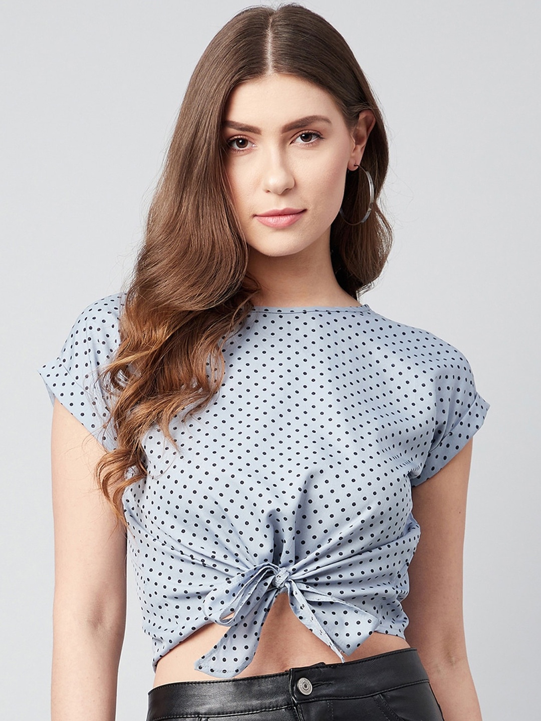 

CHIMPAAANZEE Women Grey Print Crop Top