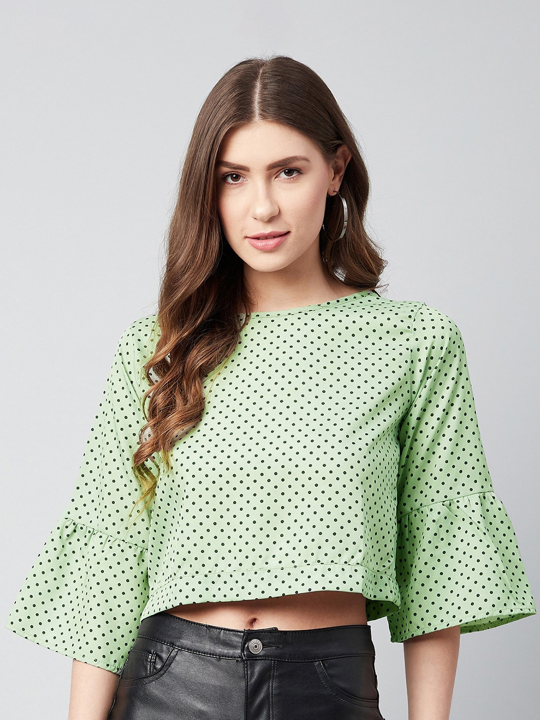 

CHIMPAAANZEE Green Print Crop Top
