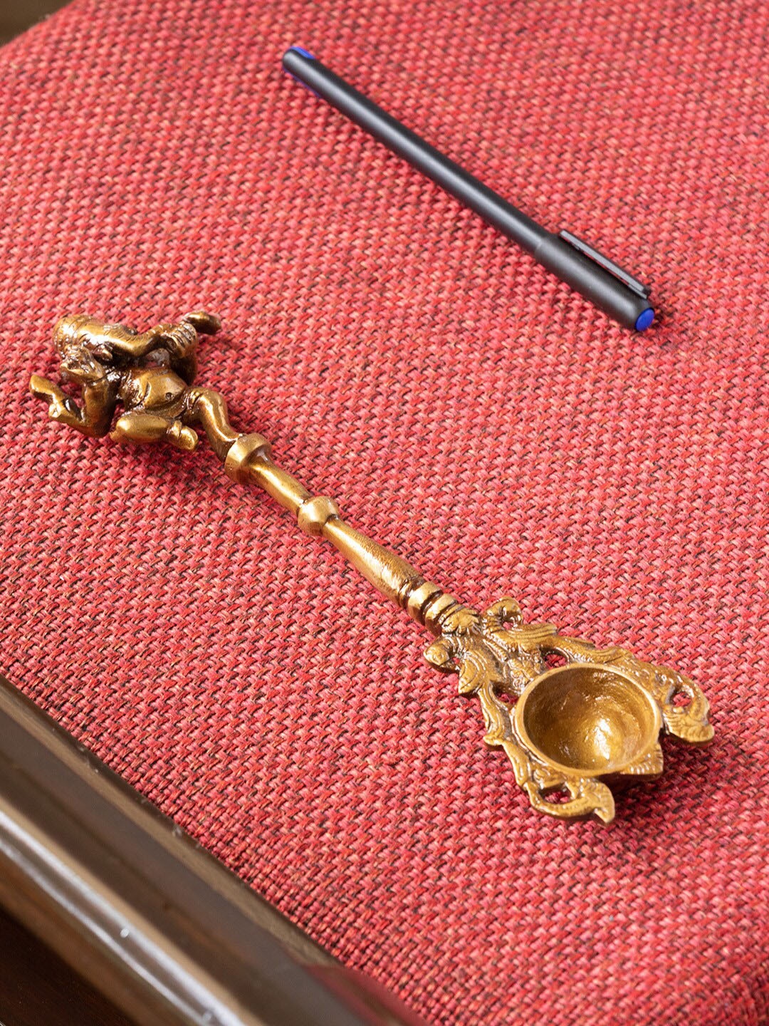 

ExclusiveLane Gold Toned Versatile Vinayaka Pooja Hawan Brass Spoon