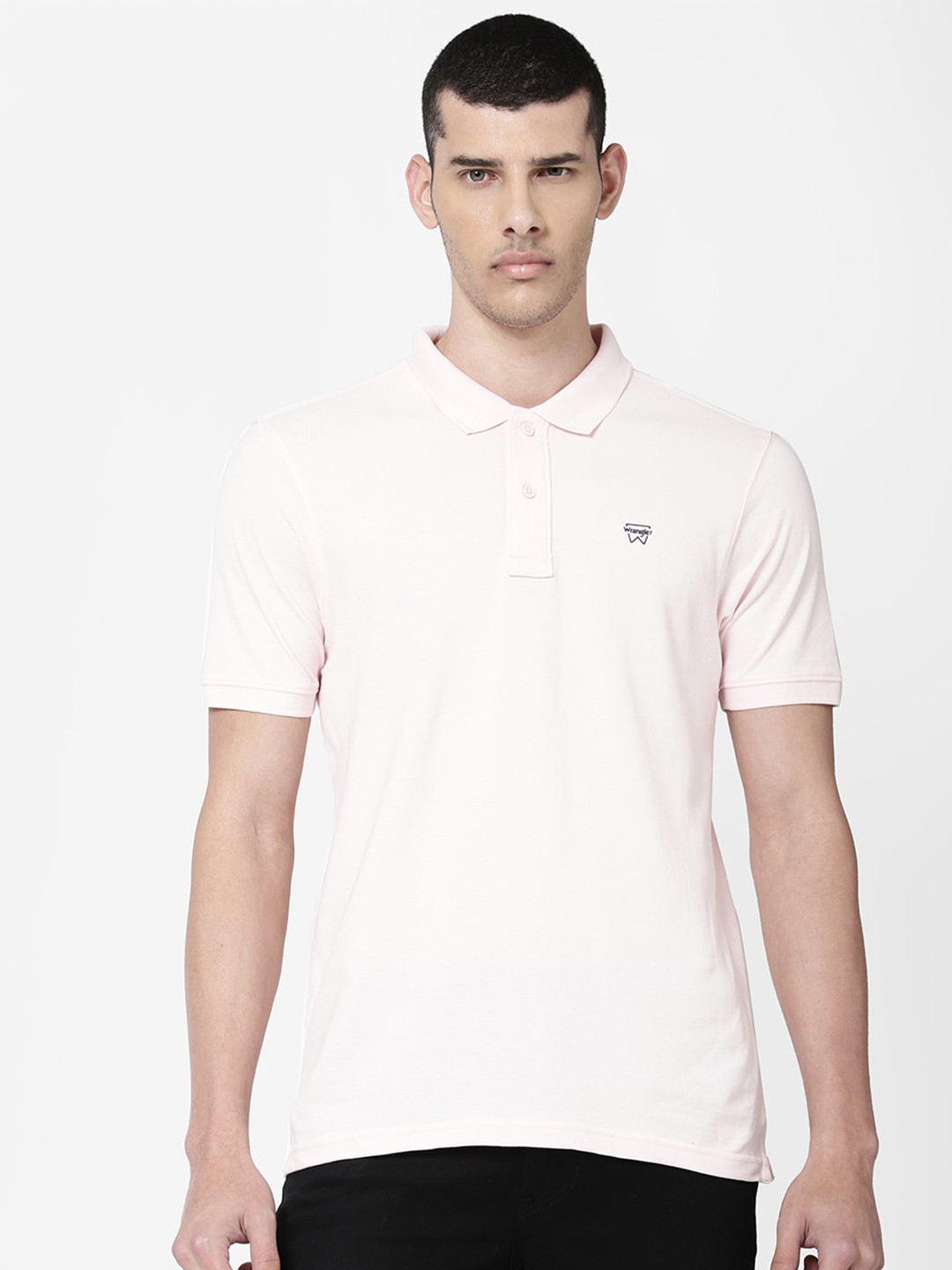 

Wrangler Men Pink Polo Collar T-shirt