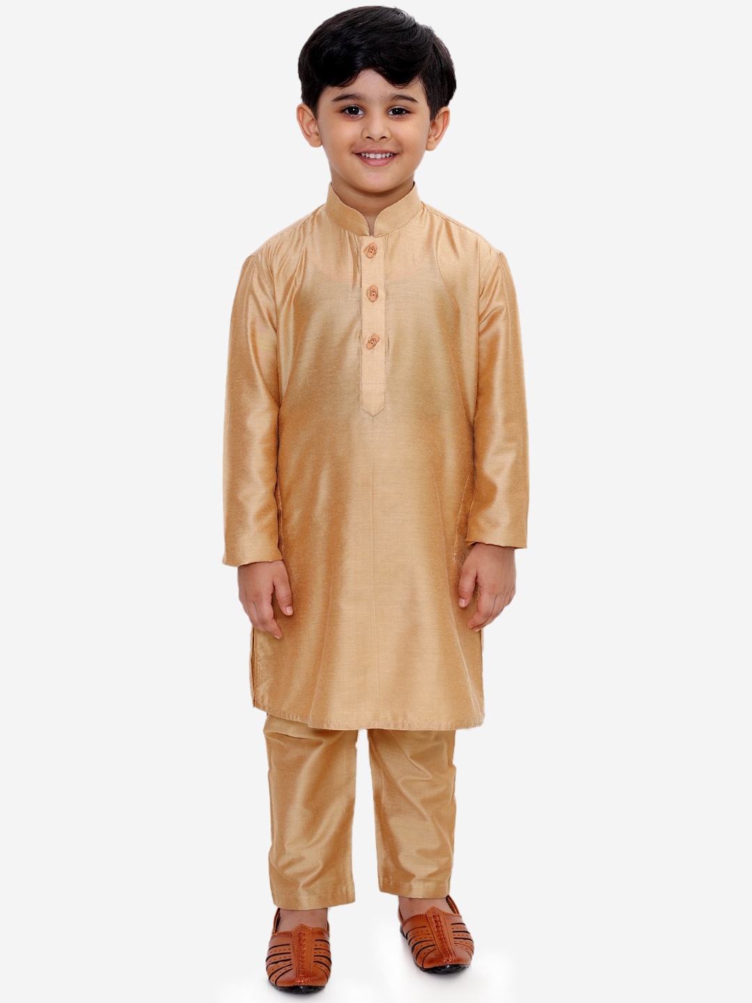 

JBN Creation Boys Gold-Toned Kurta with Salwar