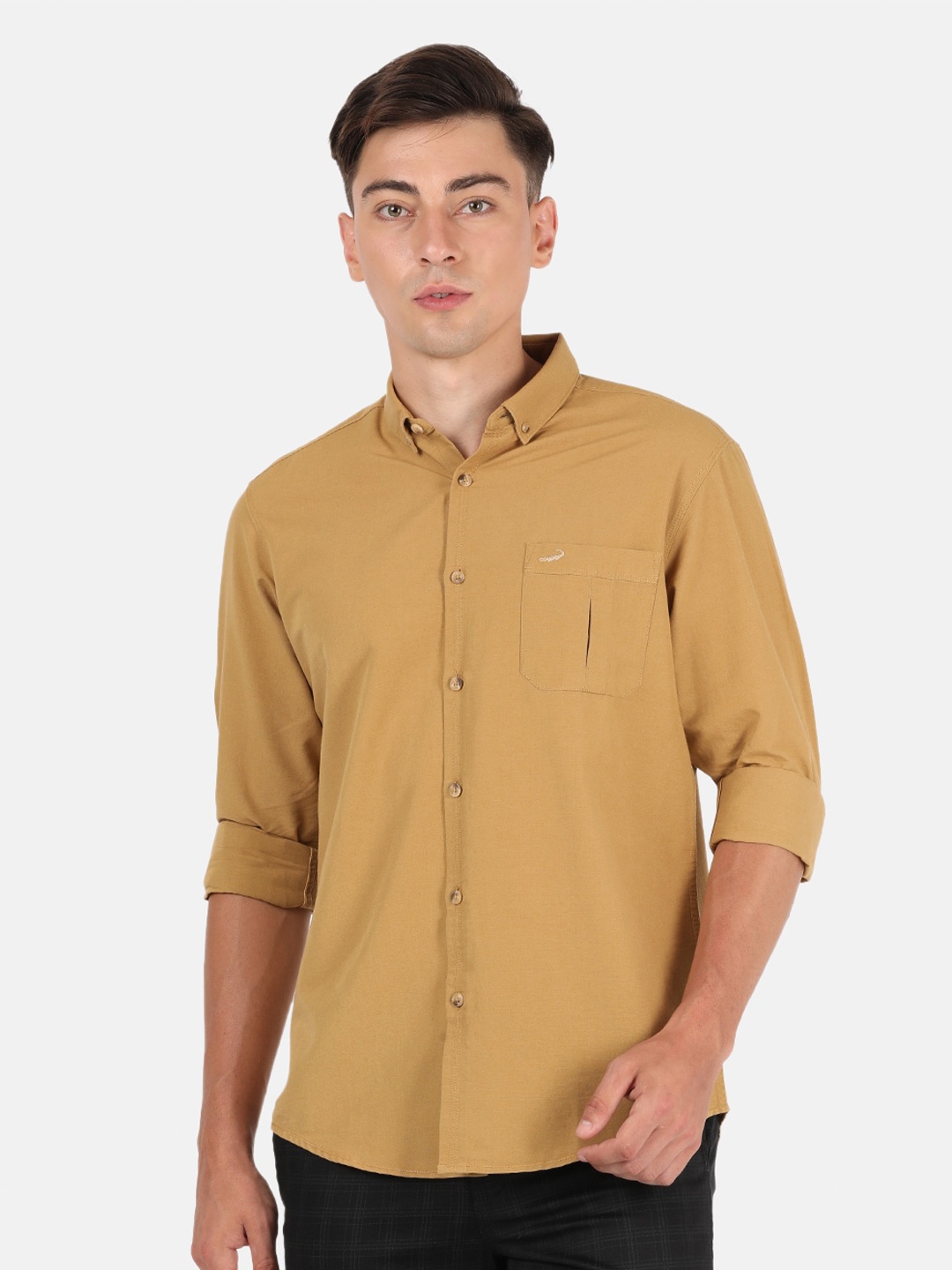 

Crocodile Men Brown Classic Casual Shirt