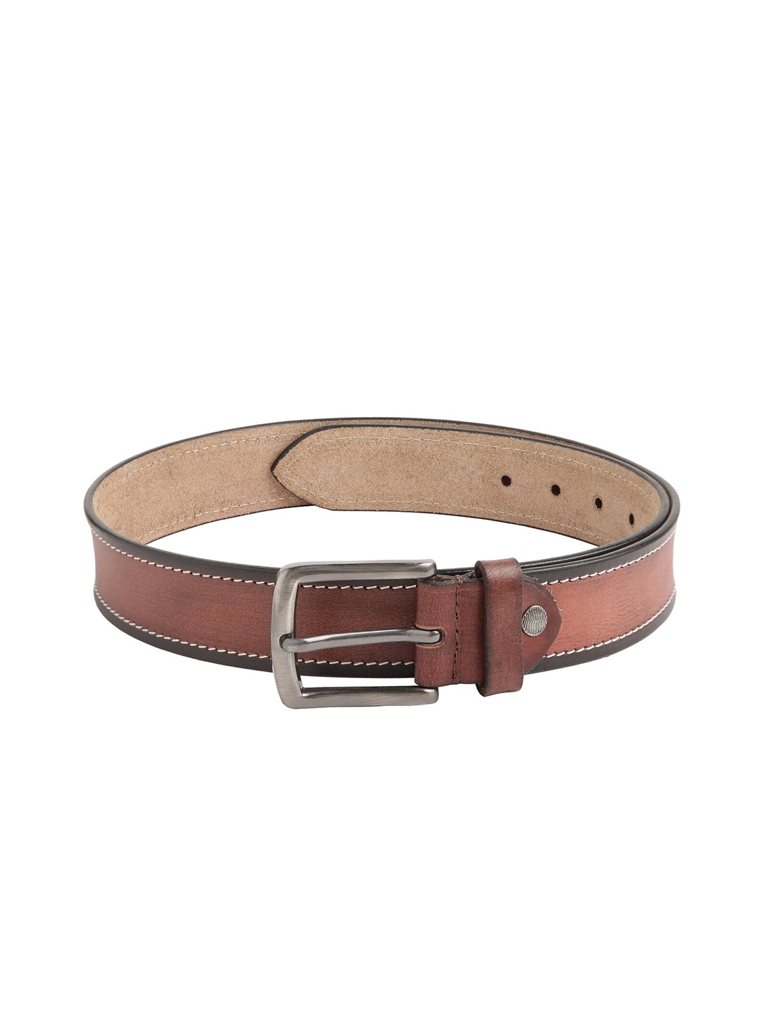 

CRUSSET Men Tan Leather Belt