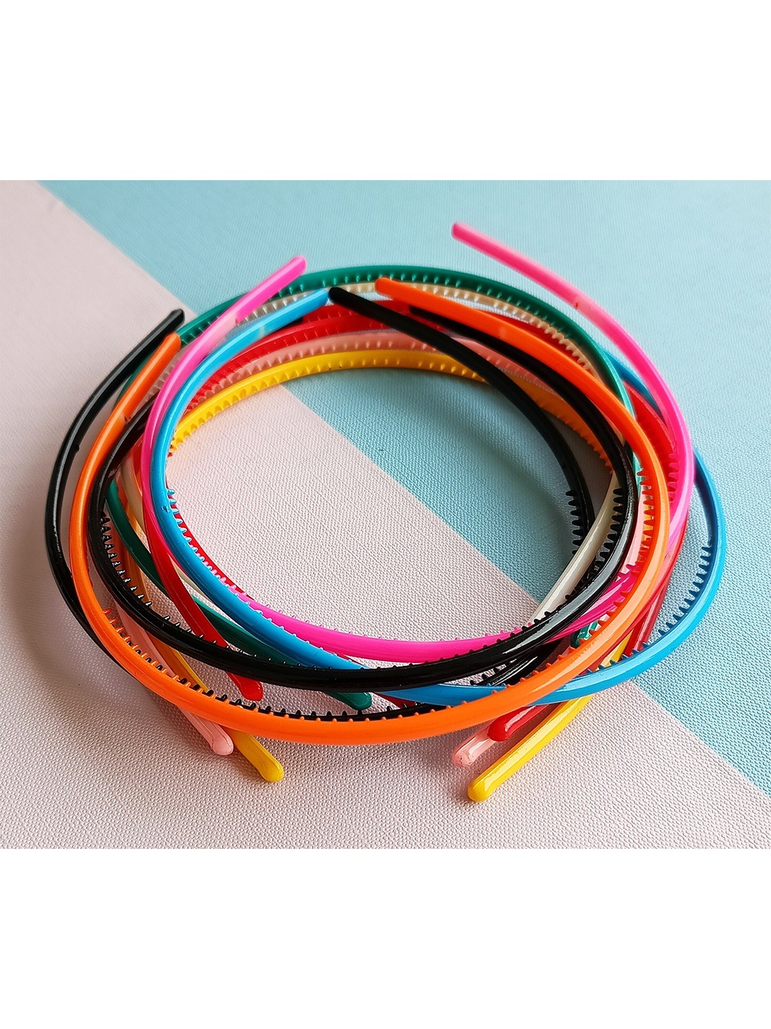 

ANNA CREATIONS Women Blue & Red Set Of 12 Plastic Hairband