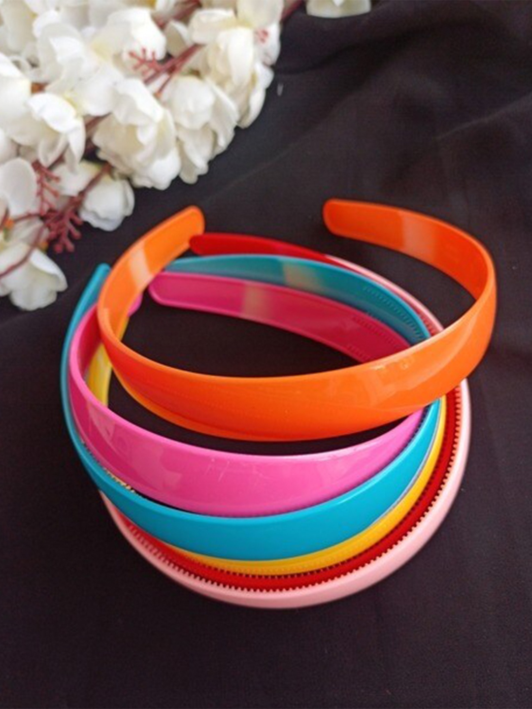 

ANNA CREATIONS Women Set of 12 Orange & Blue Hairbands