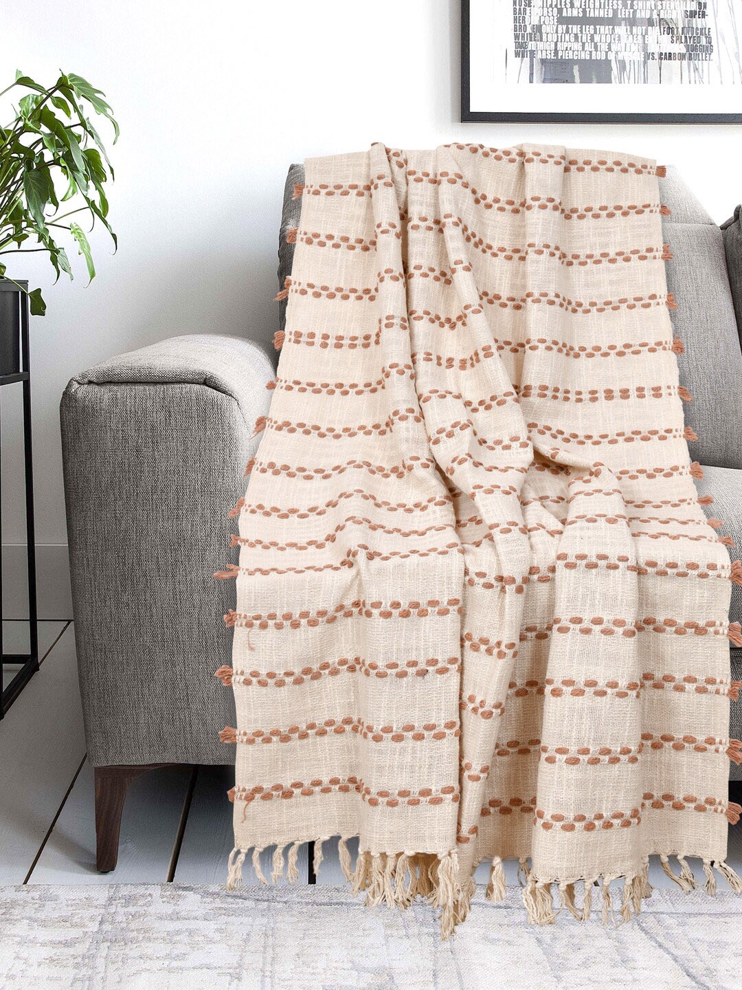 

Gulaab Jaipur Cream-Coloured & Brown Throw