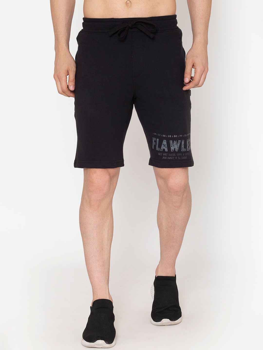 

FLAWLESS Men Black Solid Shorts