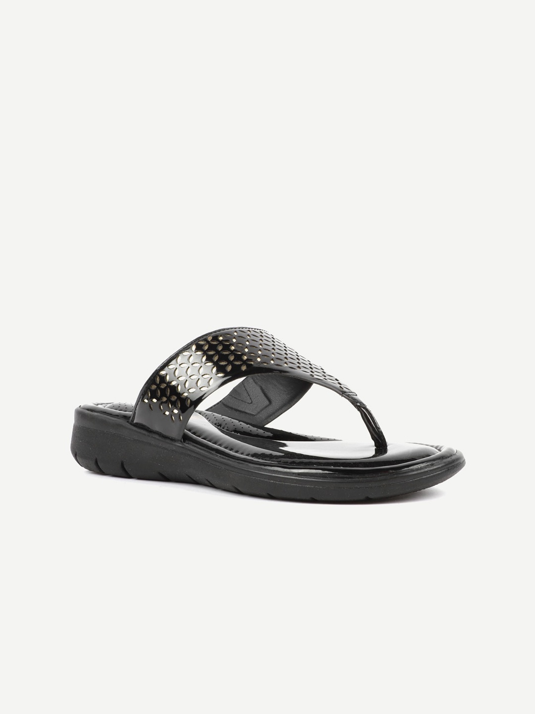 

Carlton London Women Black Printed T-Strap Flats
